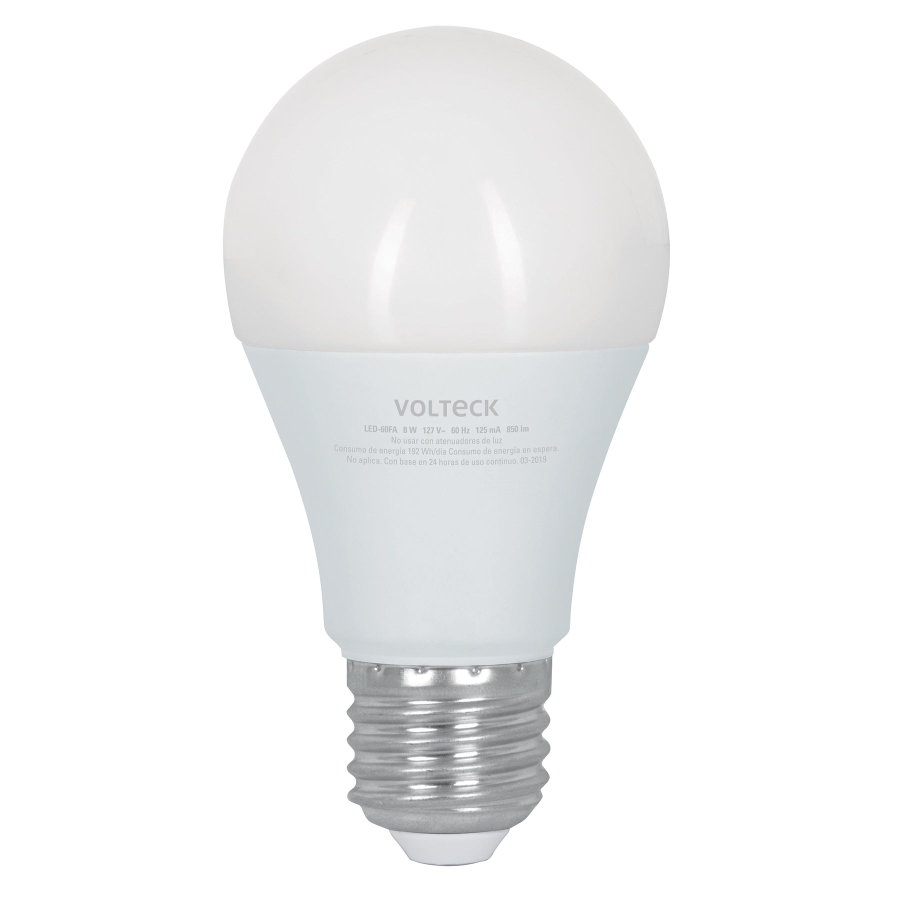 Foco LED tipo bulbo, A19, 9 W luz de día, atenuable
