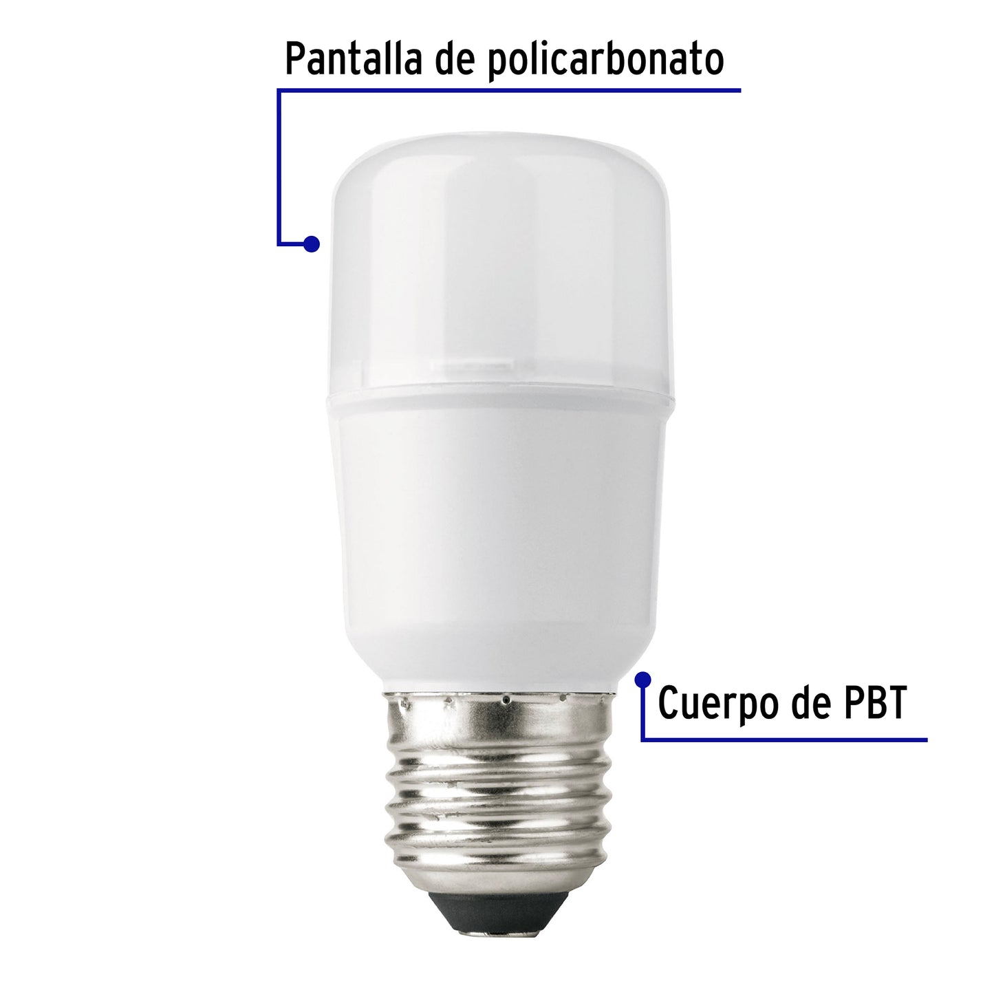 Foco de Led, tipo barra, A19, 8W, luz de día