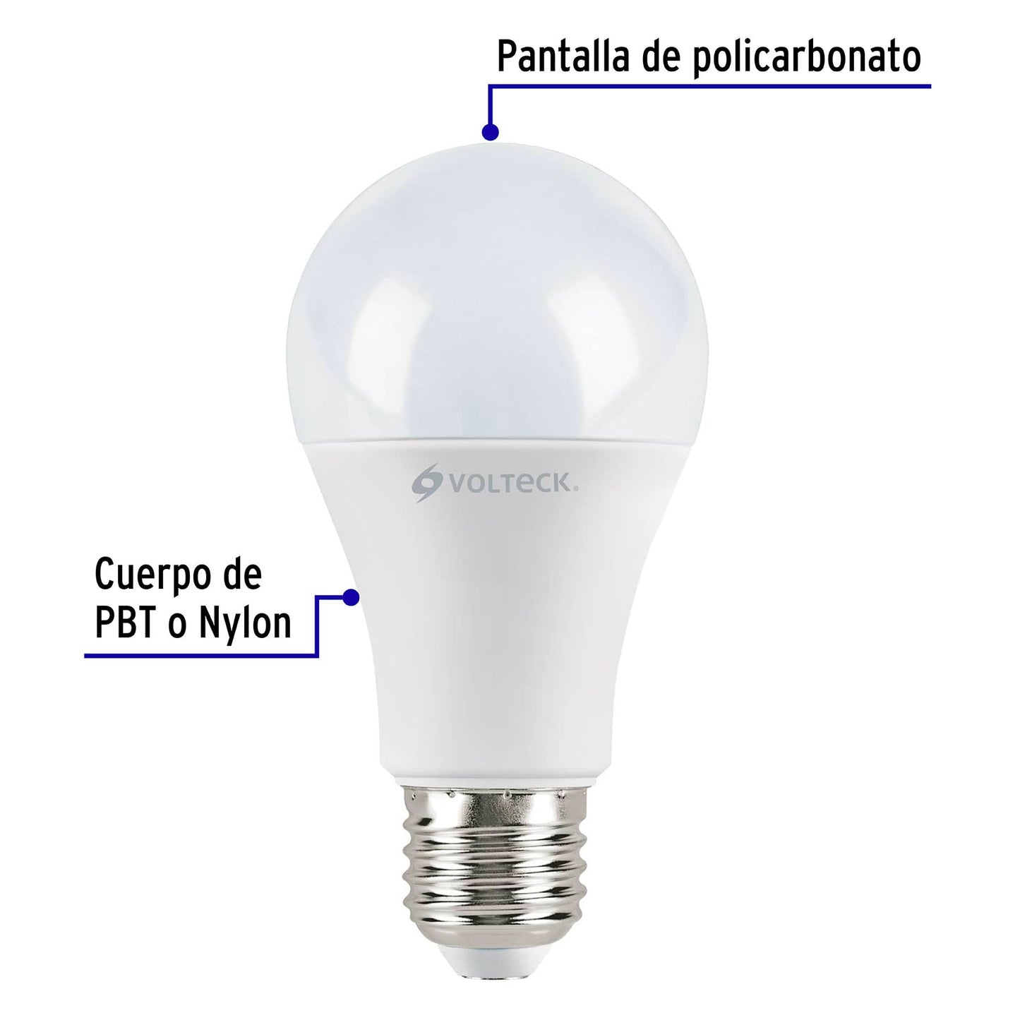 Foco de LED tipo bulbo, A19, 12 W, luz de día, 4 pzas caja