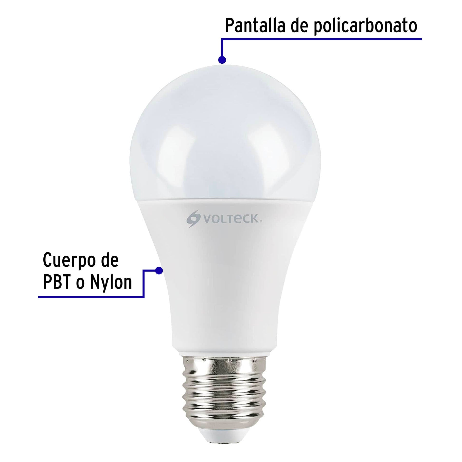 Foco de LED tipo bulbo, A19, 12 W, luz de día, 4 pzas caja