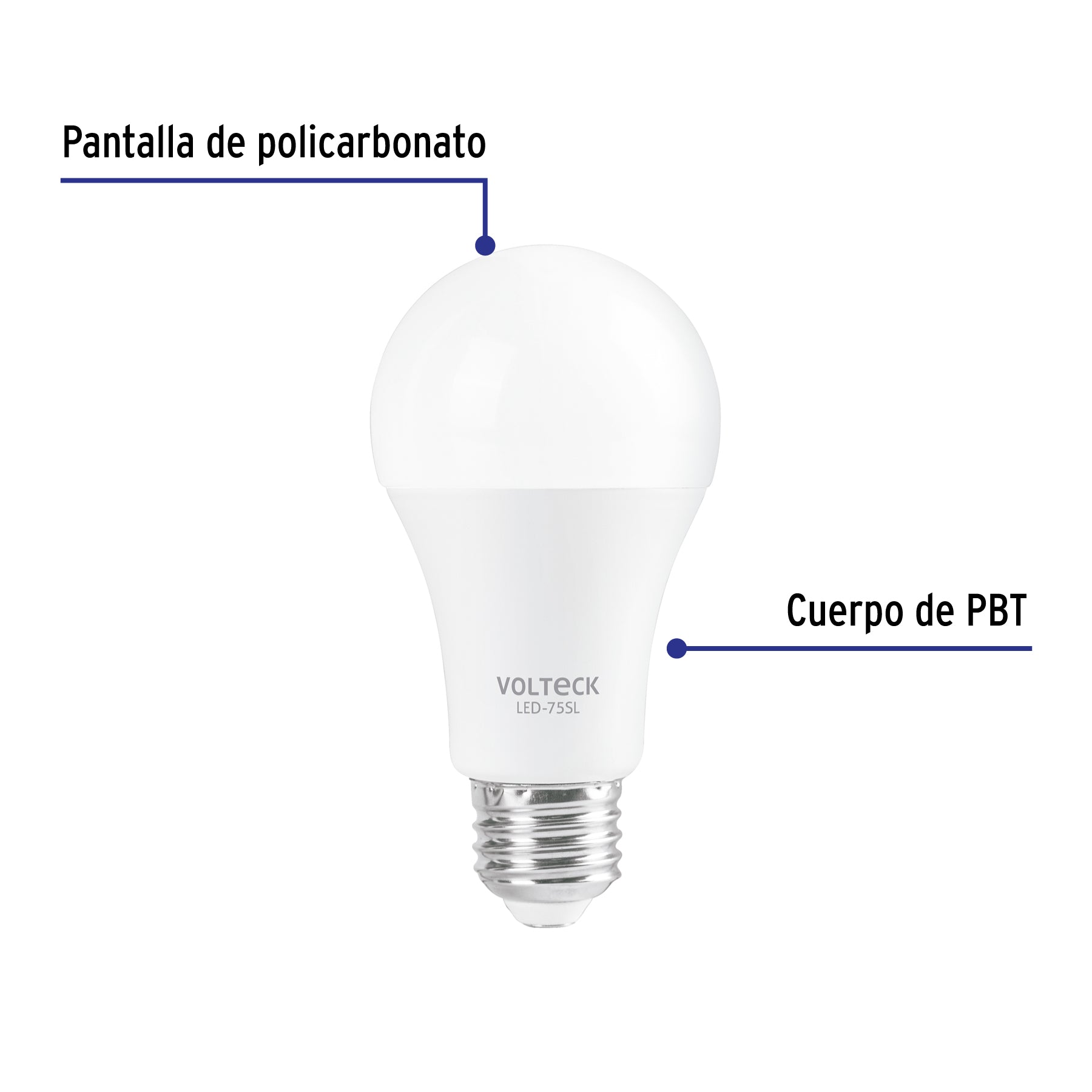 Lámpara LED tipo bulbo A19 10 W con sensor de luz, Volteck