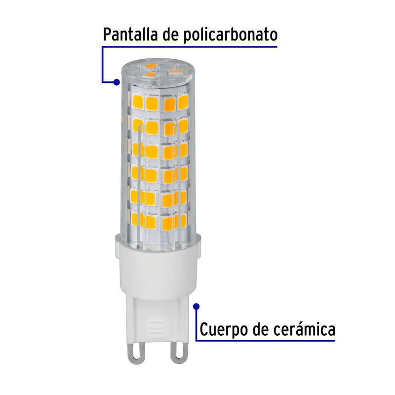 Foco de LED tipo G9, 4 W cápsula luz cálida