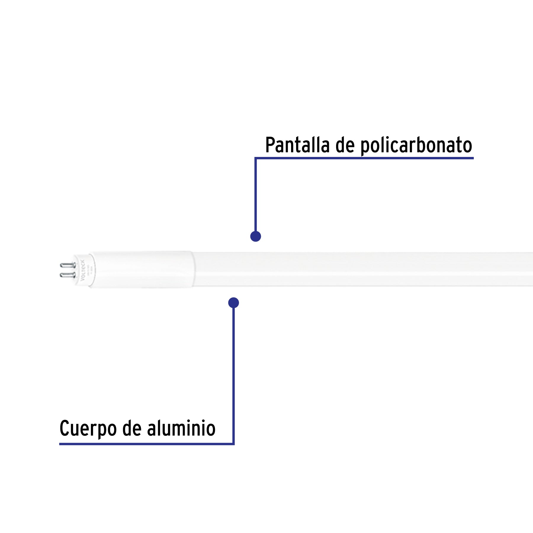 Tubo de LED T5 16 W base G5 pantalla policarbonato, VOLTECK