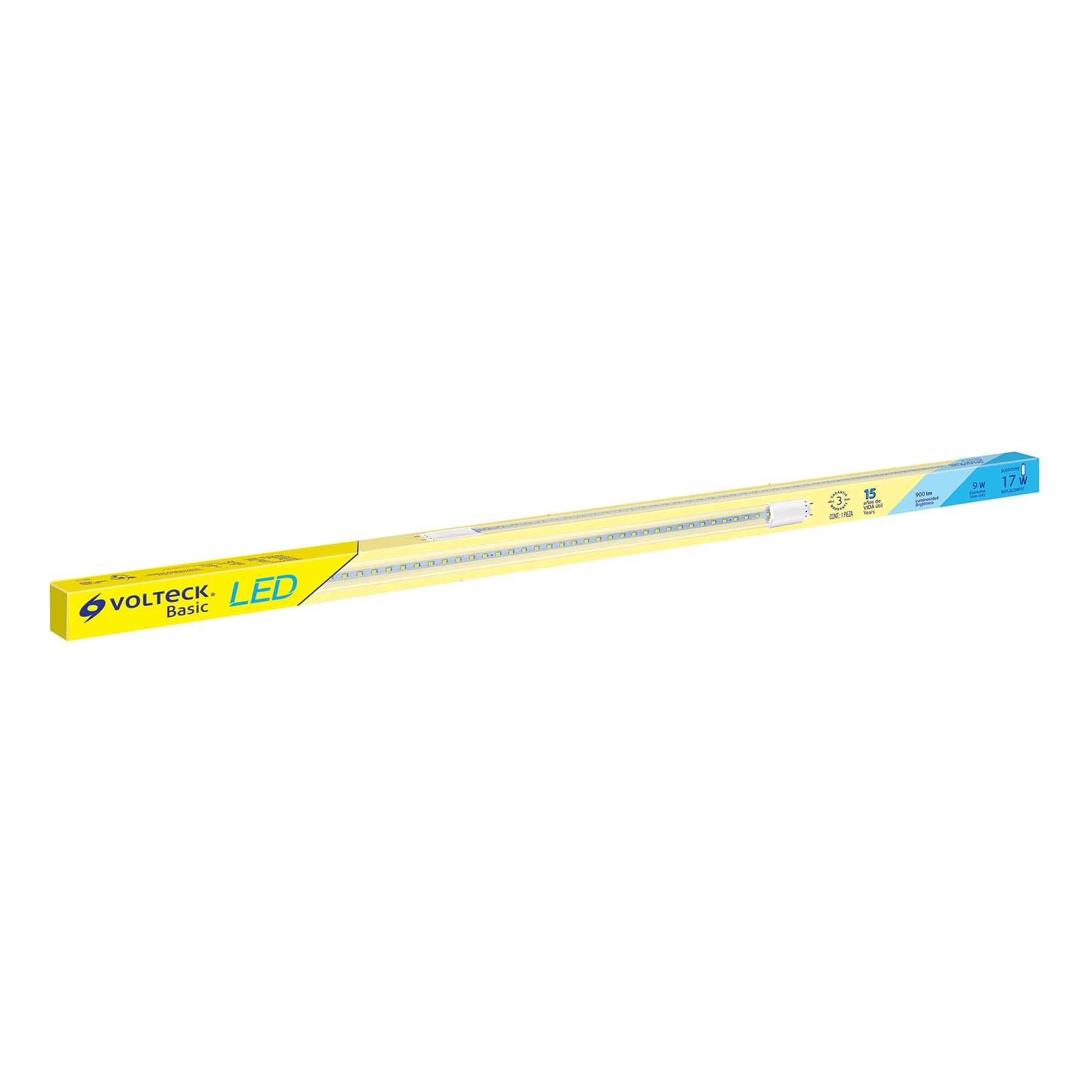 Tubo de LED T8, pantalla vidrio, base G13, 9 W, 60 cm