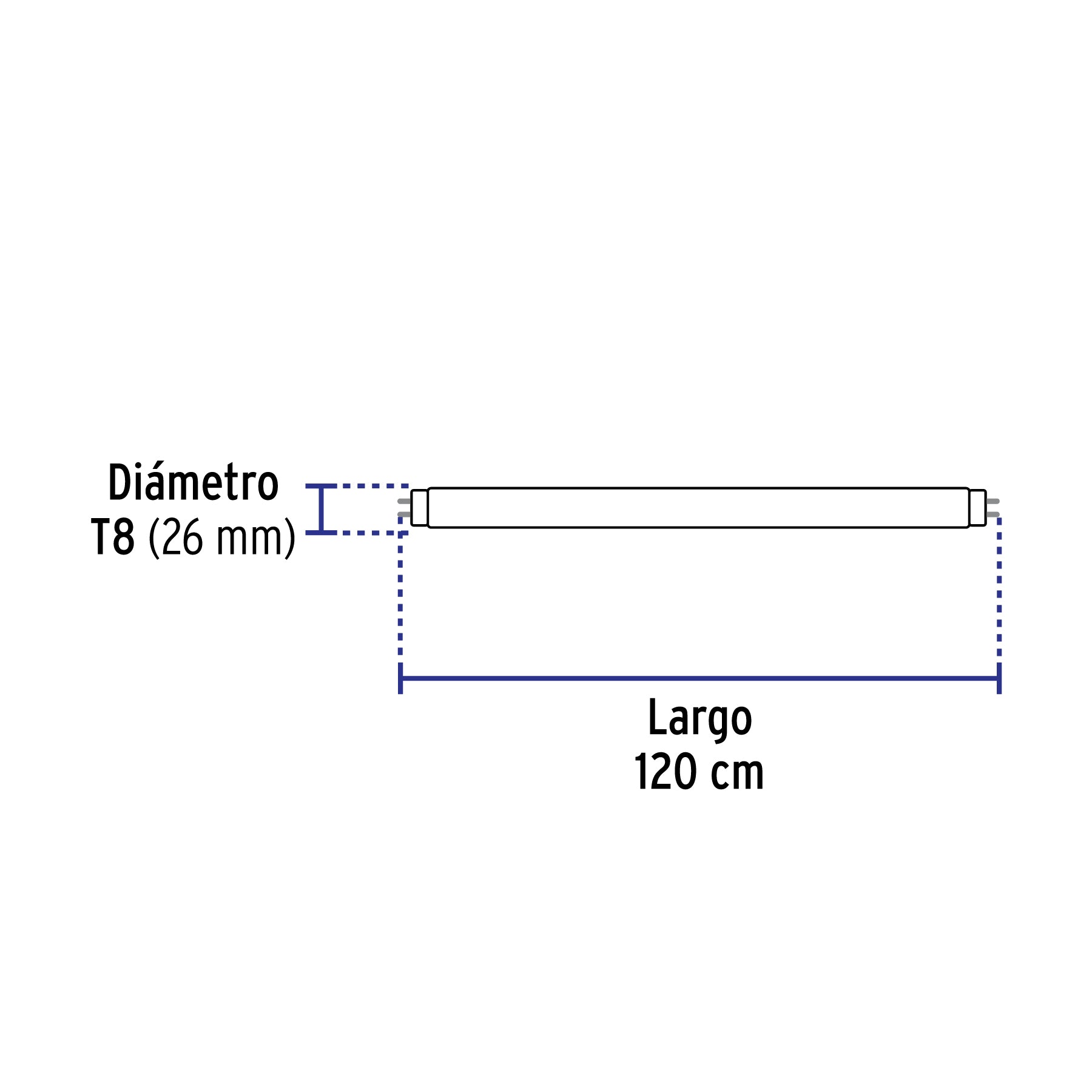 Tubo de LED T8 18 W base G13, policarbonato opalino, VOLTECK