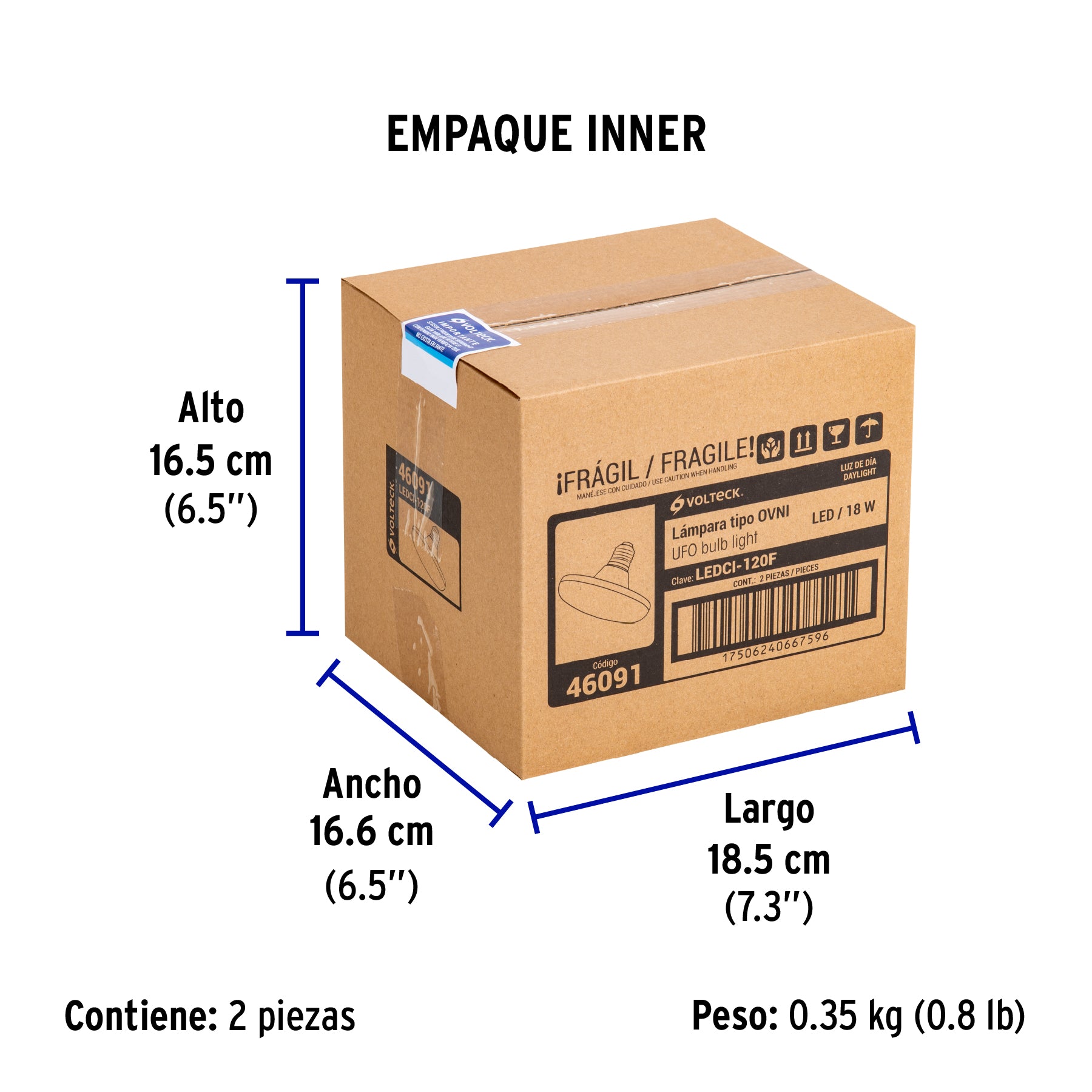 Lámpara circular de LED, 18 W, luz de día