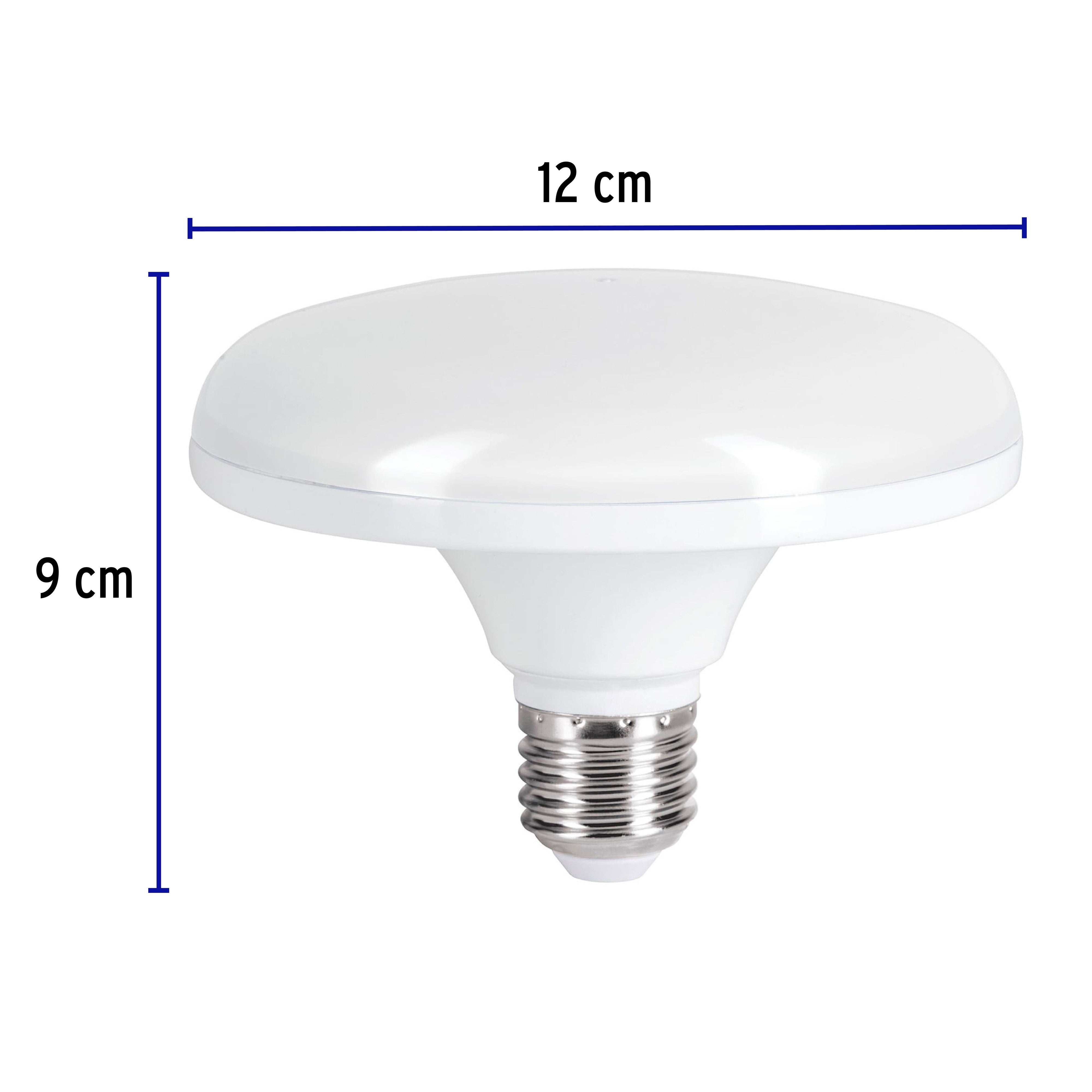 Lámpara circular de LED, A19, 12 W, luz de día