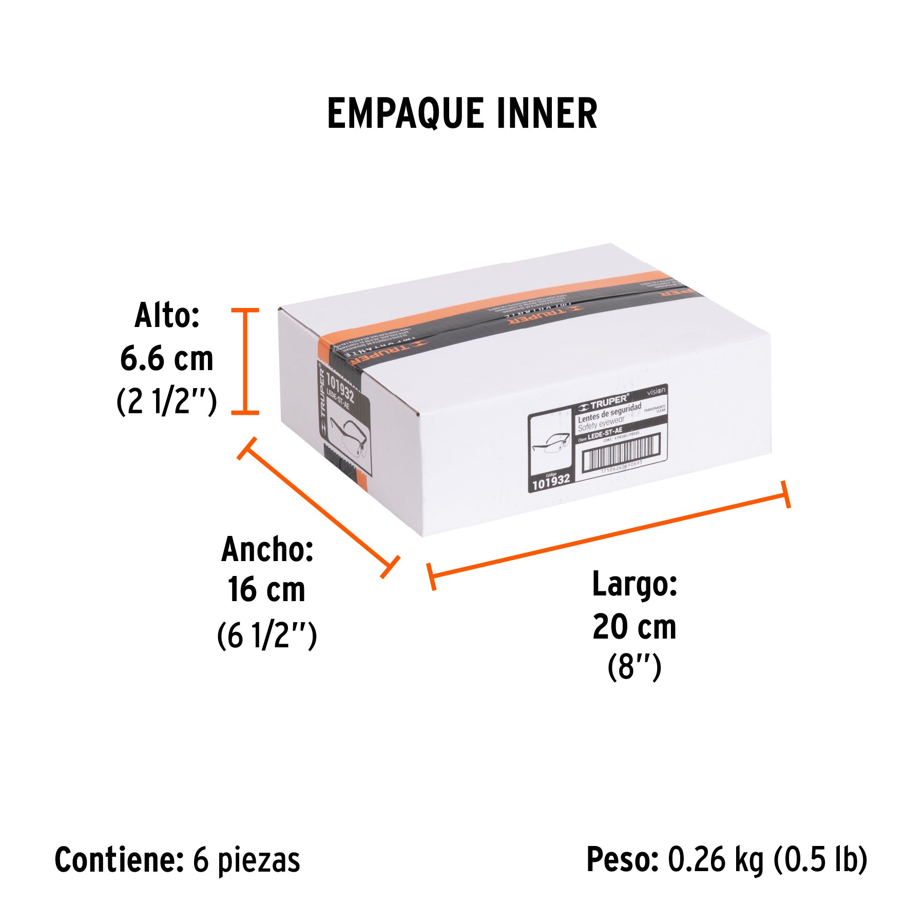 Lentes de seguridad mica clara con antiempaño, Vision