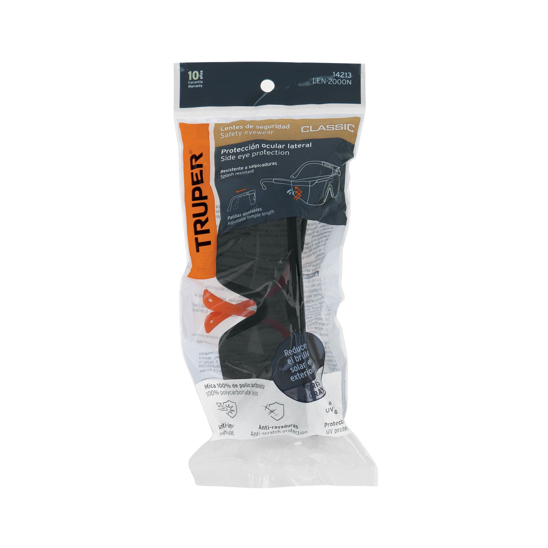 Lentes de seguridad ajustables, mica gris, Classic