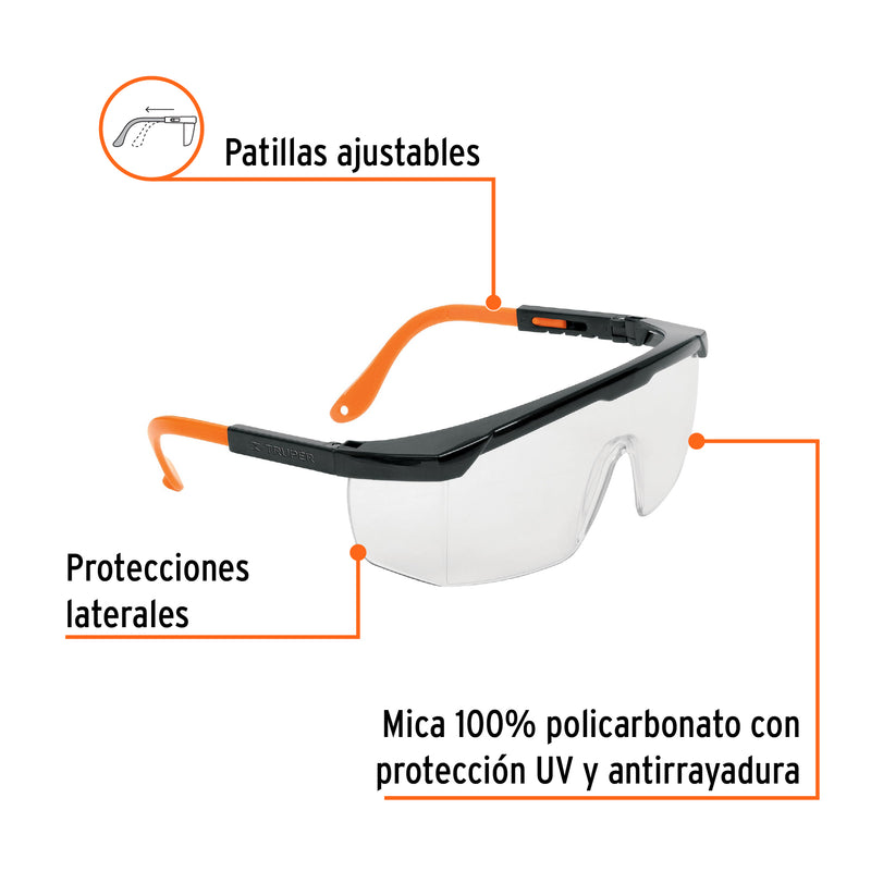 Lentes de seguridad ajustables, mica transparente, Classic