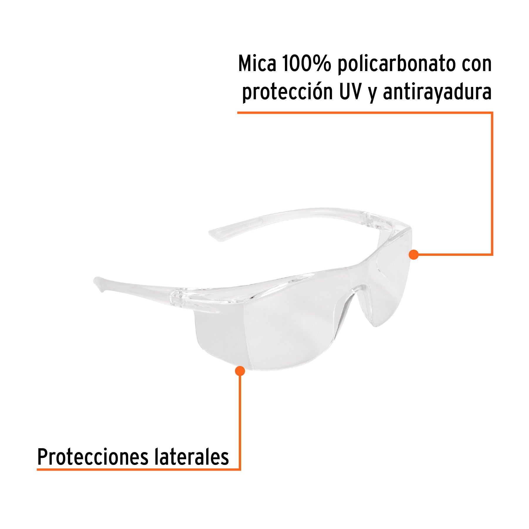 Lentes de seguridad mica clara con antiempaño, Ultralite