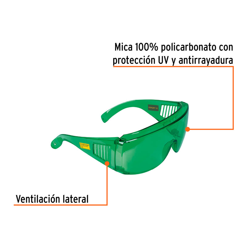 Lentes de seguridad para láser verde