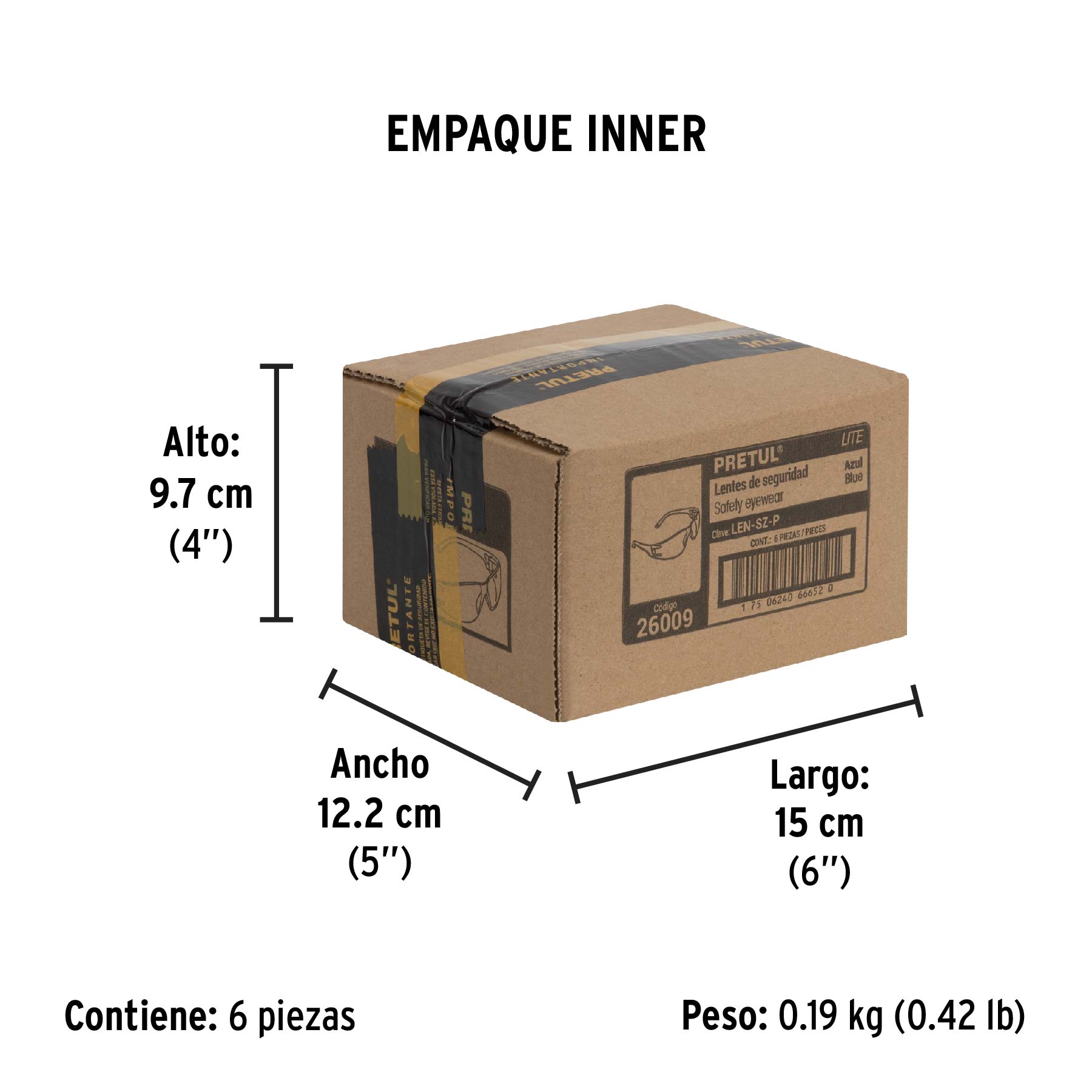 Lentes de seguridad, color azul, Pretul