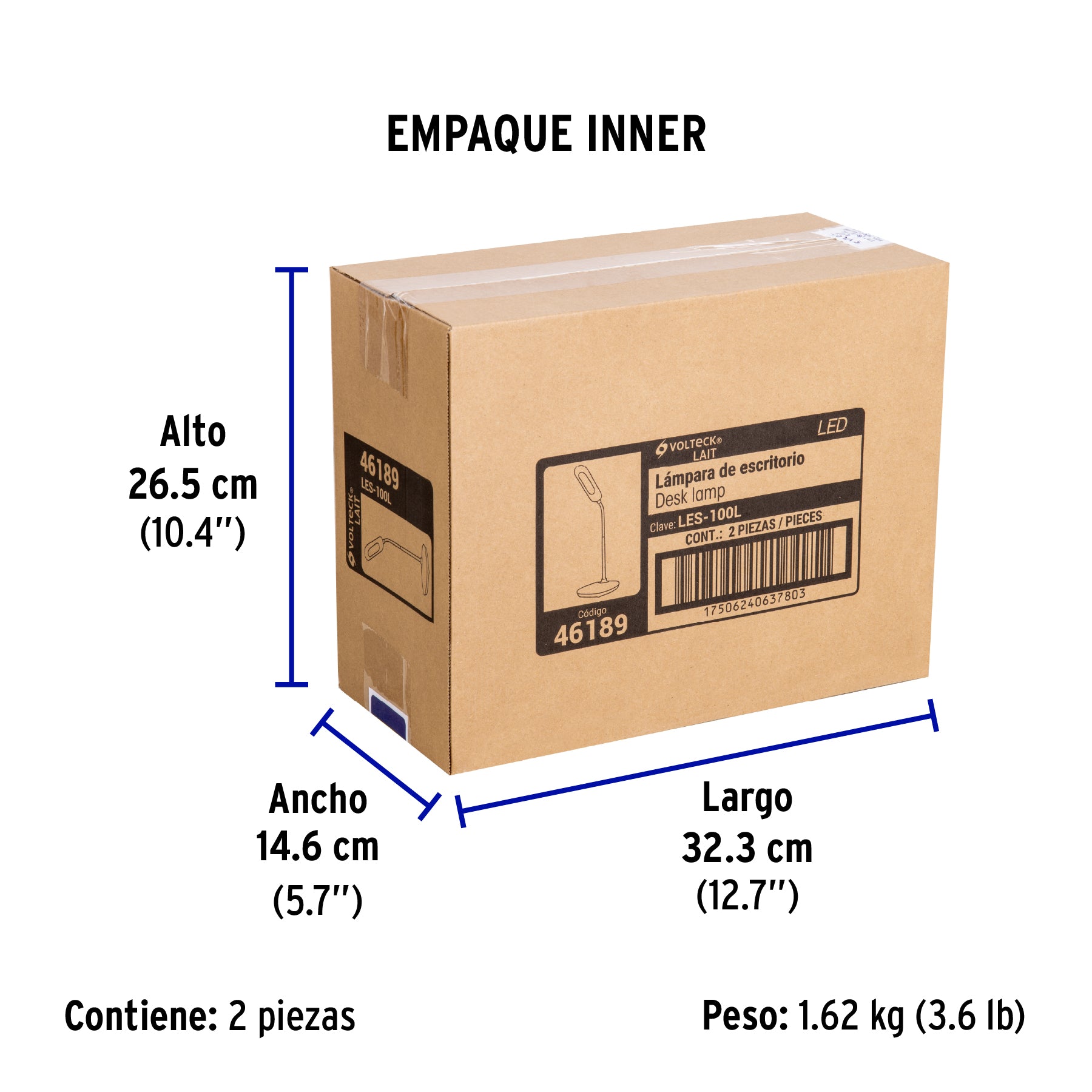 Lámpara de escritorio, blanca, 5W, BF, LED