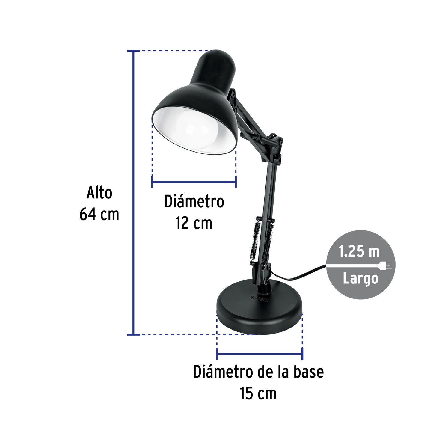 Lámpara de escritorio con brazo oscilante