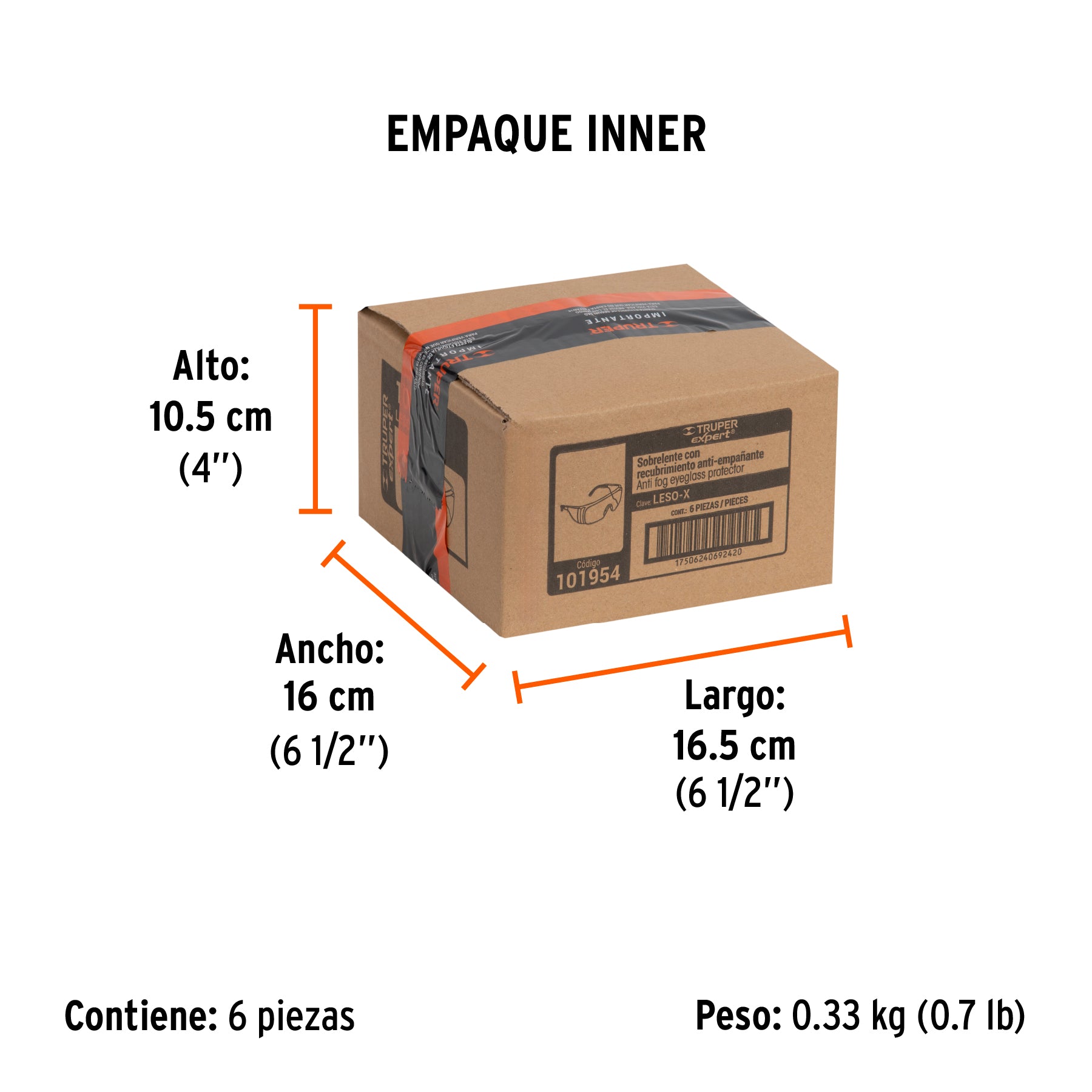 Sobrelente de seguridad, mica clara con antiempaño, Expert