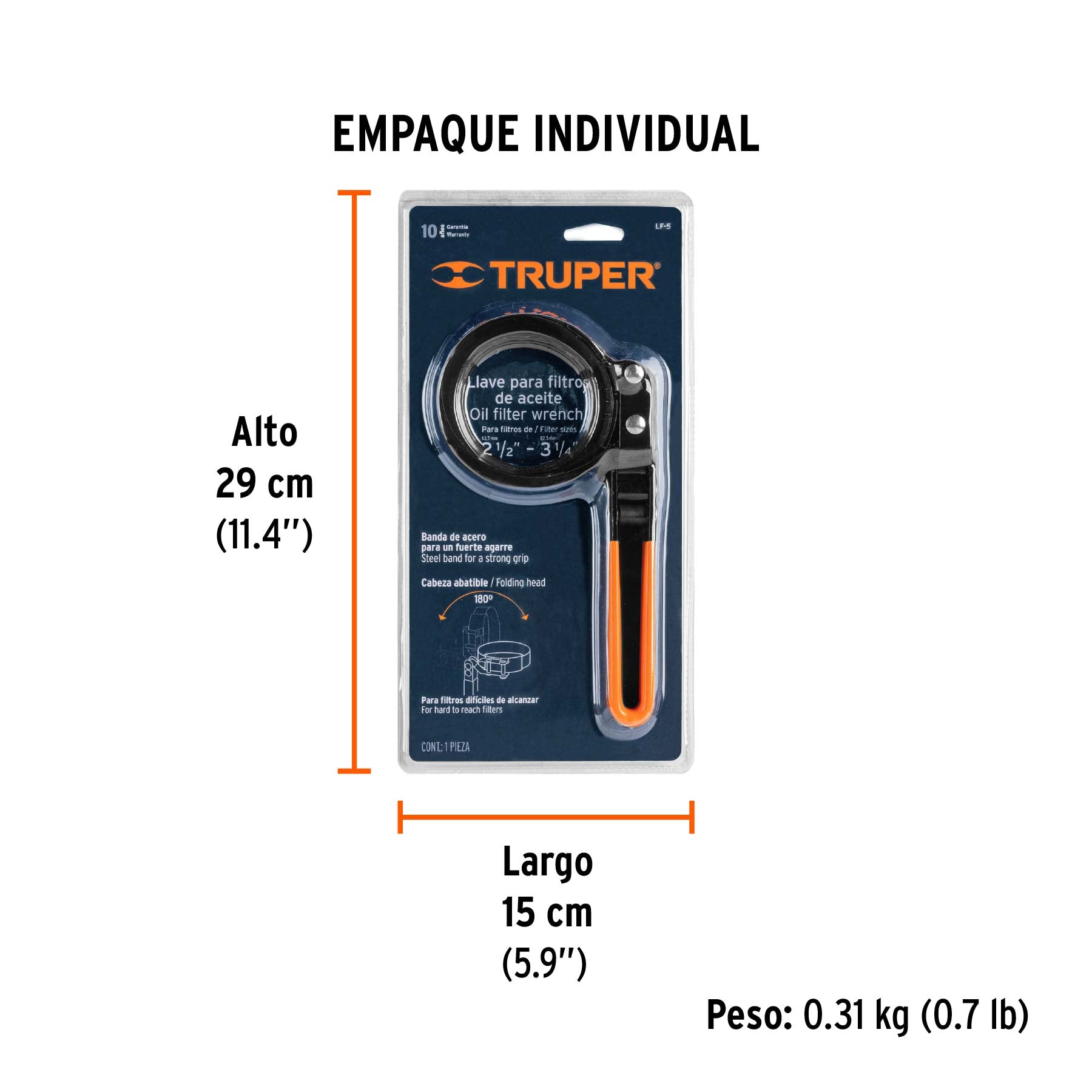 Llave de banda metálica, 3-1/4"