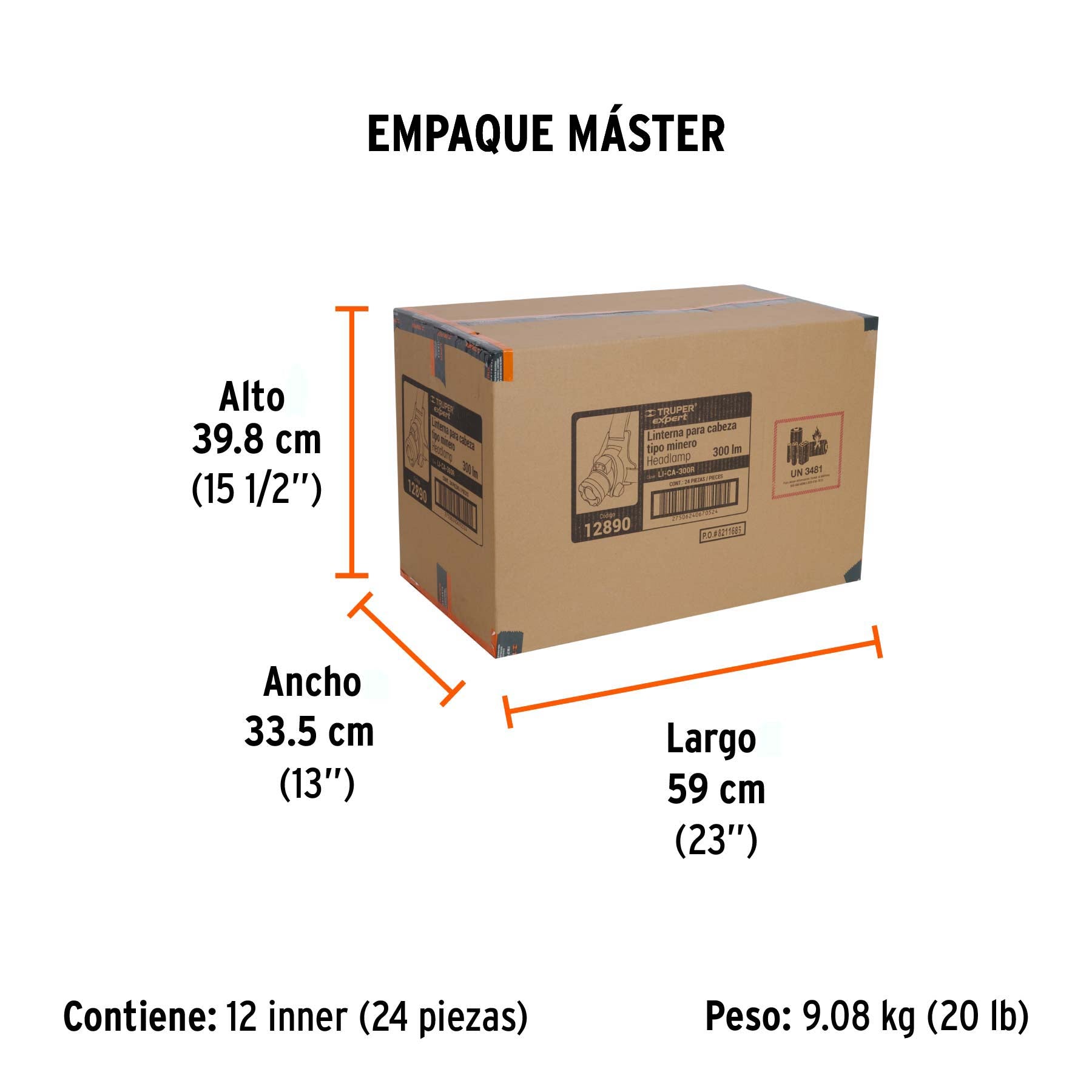 Linterna cabeza, 290lm,recargable,Expert