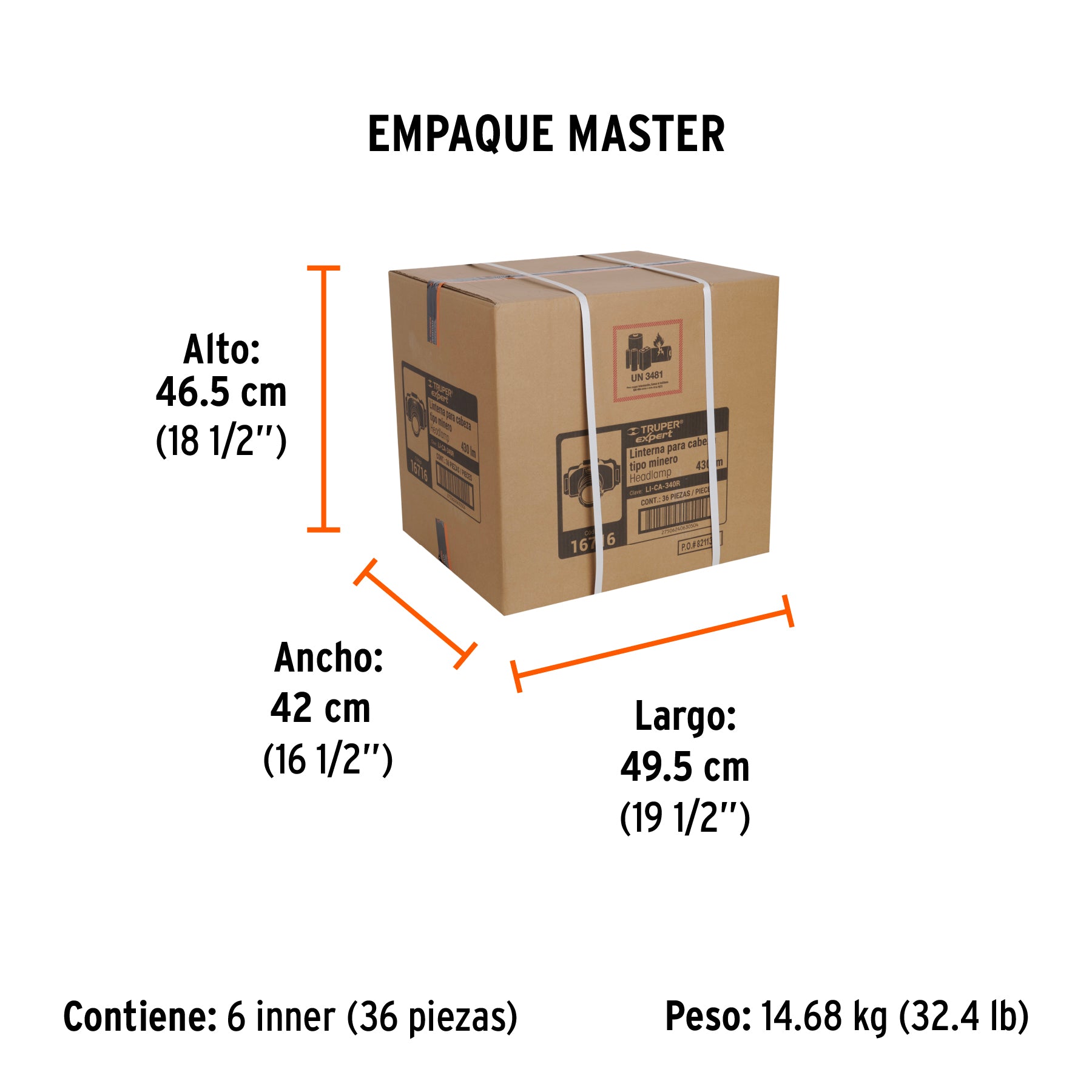 Linterna para cabeza, 430 lúmenes, recargable, 1 led