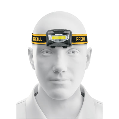 Linterna para cabeza, 3 pilas AAA, 28 lúmenes, 3 LED, Pretul