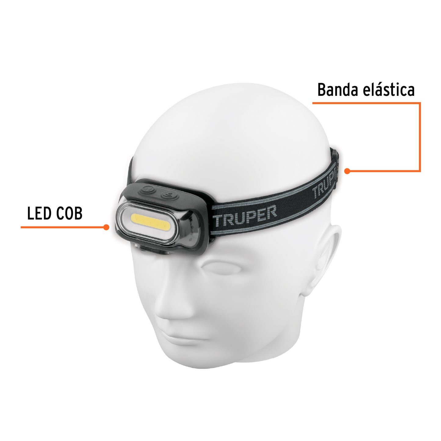 Linterna de minero 460 lm recargable con sensor, Truper