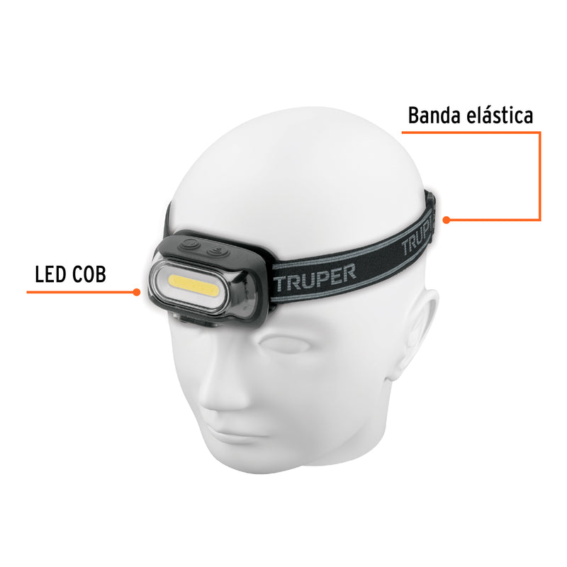 Linterna de minero 460 lm recargable con sensor, Truper