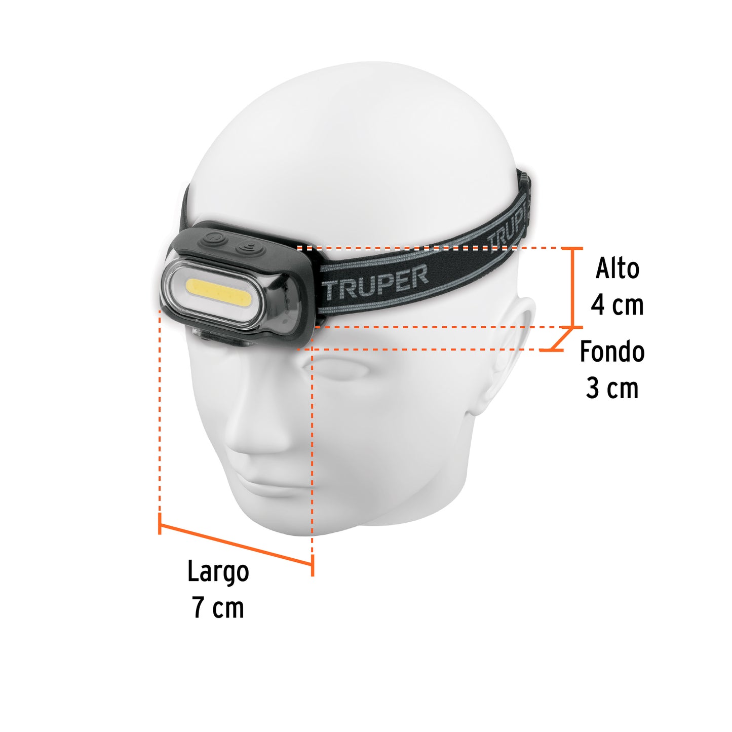 Linterna de minero 460 lm recargable con sensor, Truper