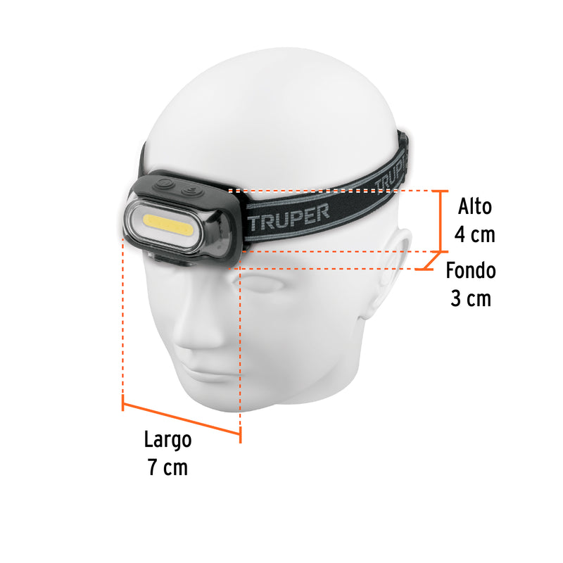 Linterna de minero 460 lm recargable con sensor, Truper