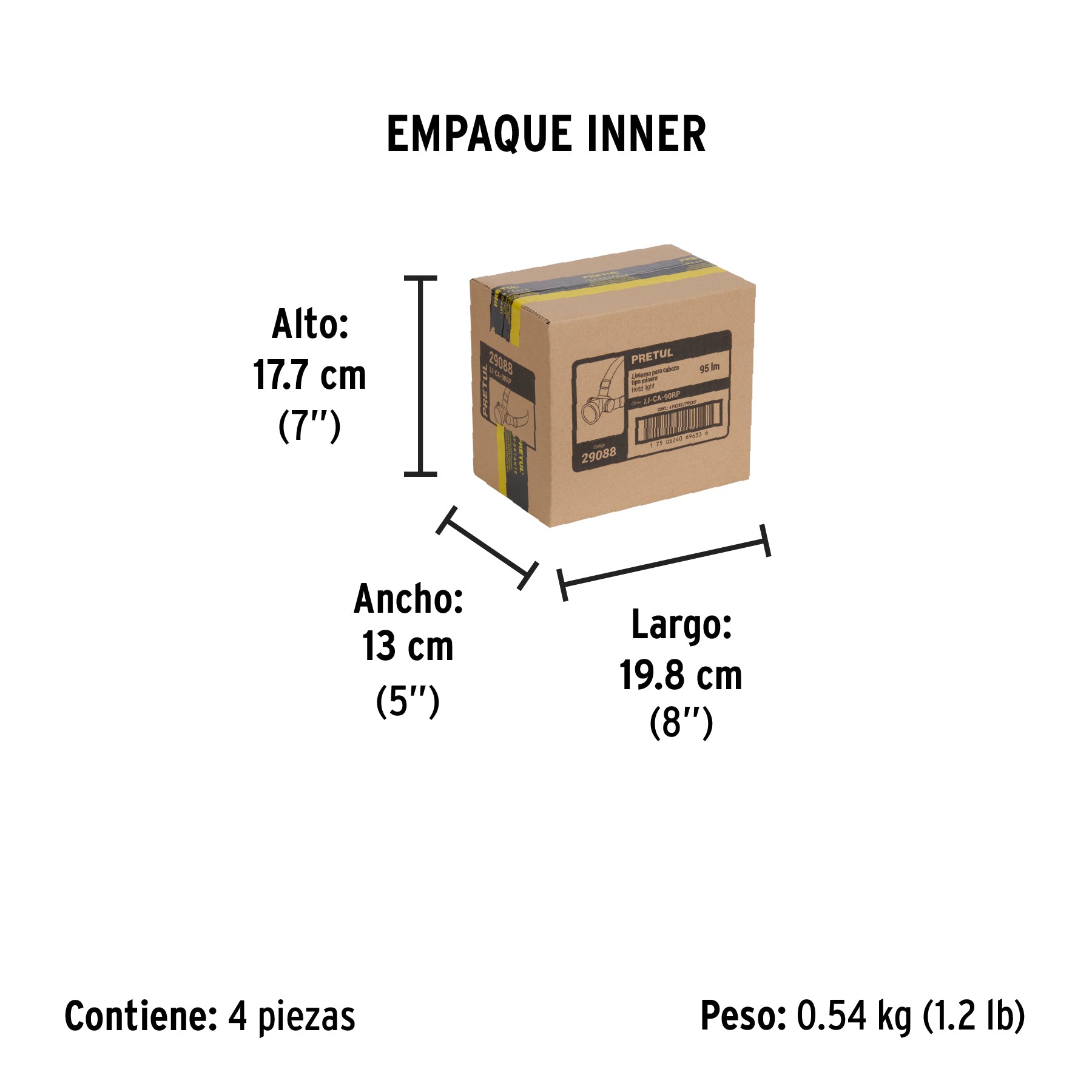 Linterna de minero 90 lm recargable, Pretul