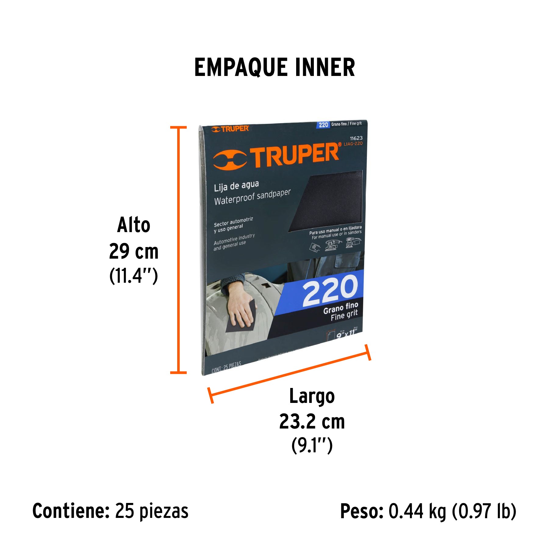 Lija de agua, grano 220