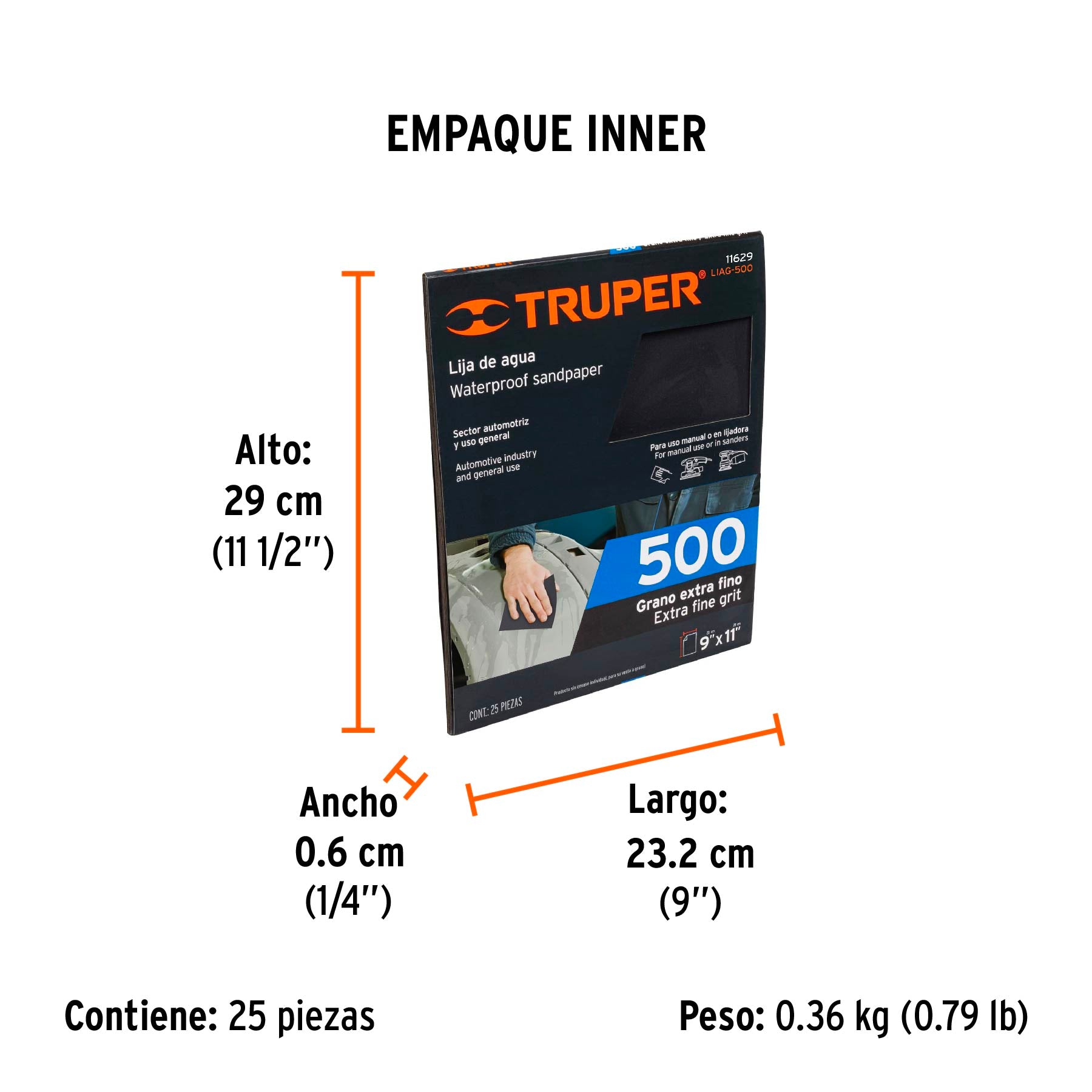 Lija de agua, grano 500