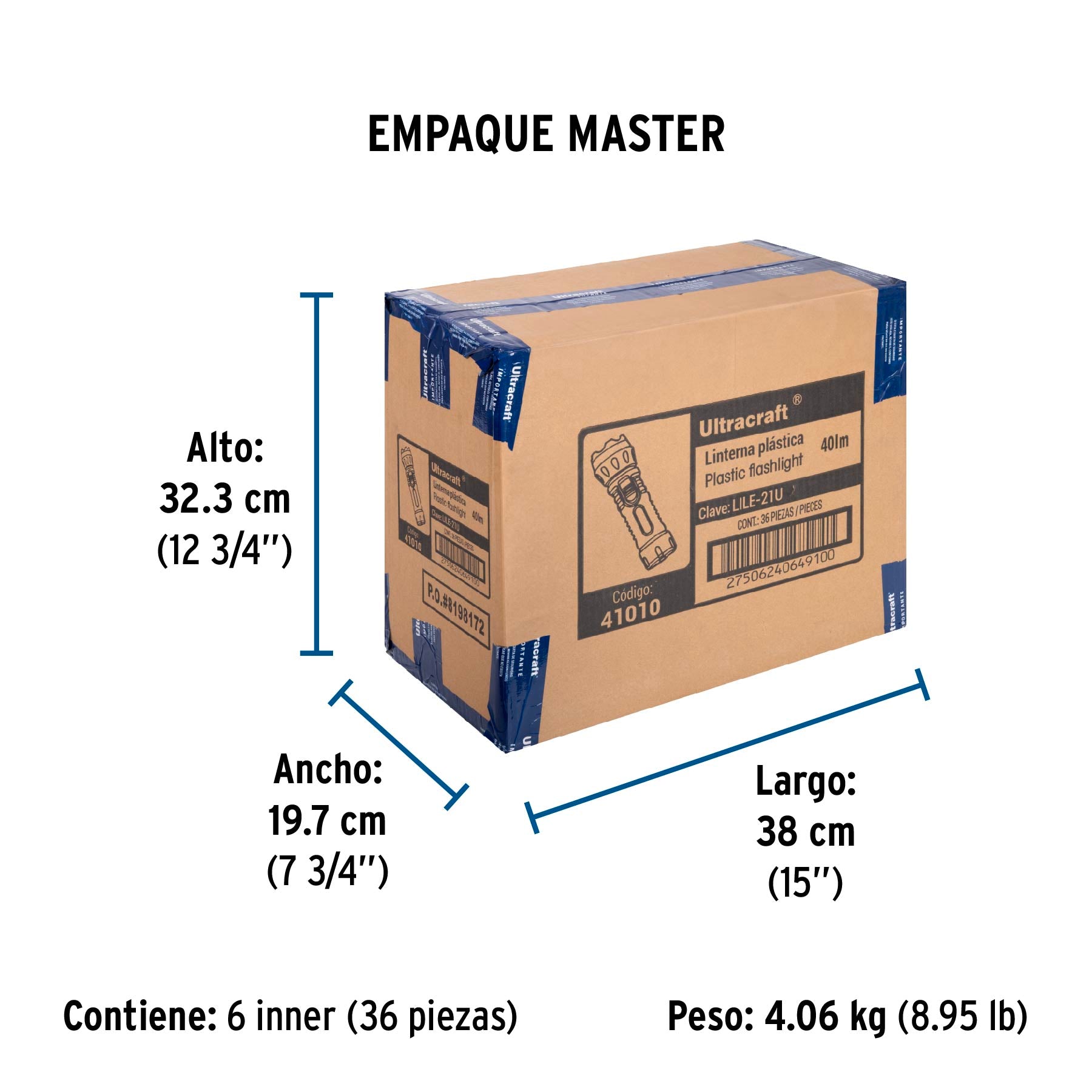 Linterna recargable de Led, 40 lúmenes, Ultra