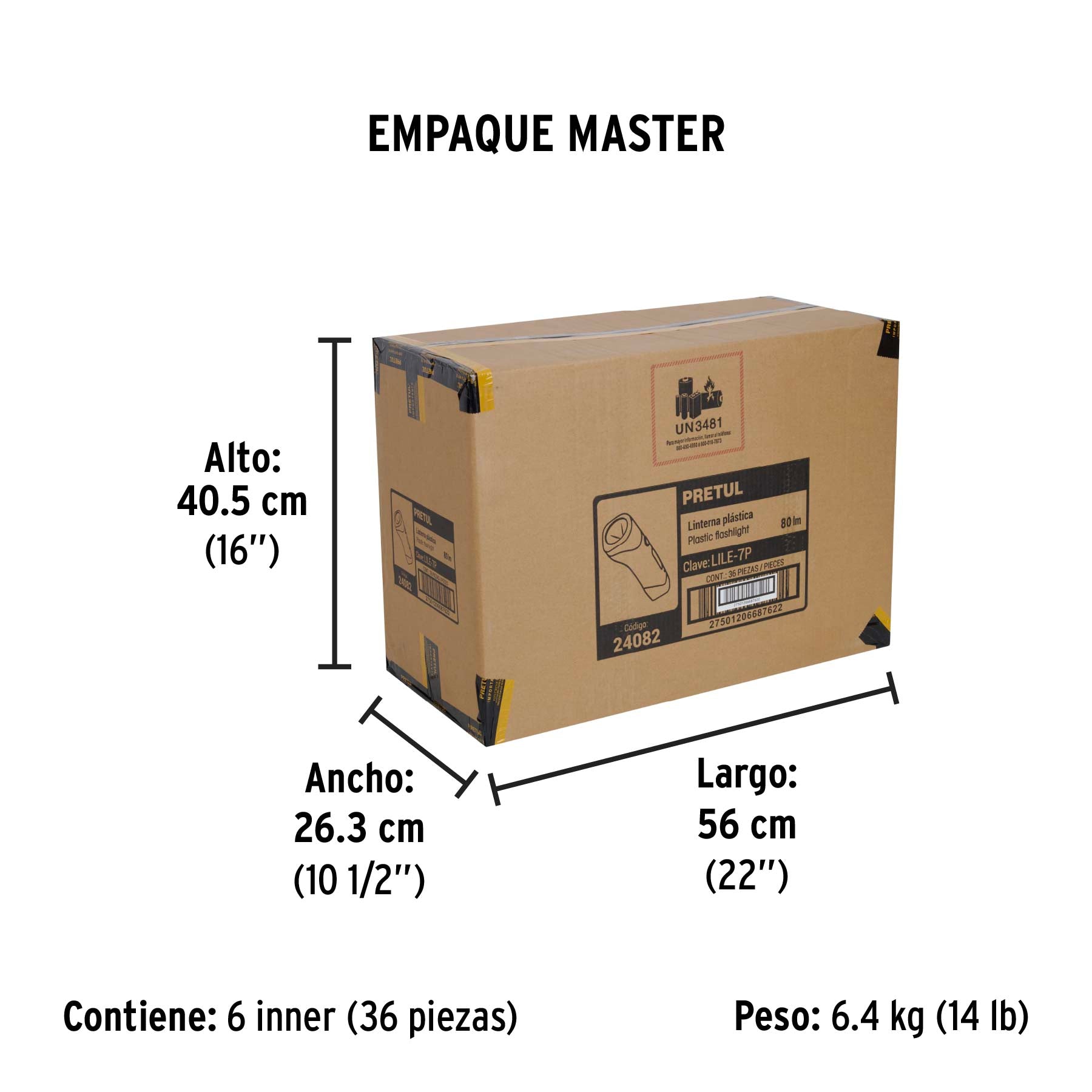 Linterna recargable de LED, 80 lúmenes, Pretul