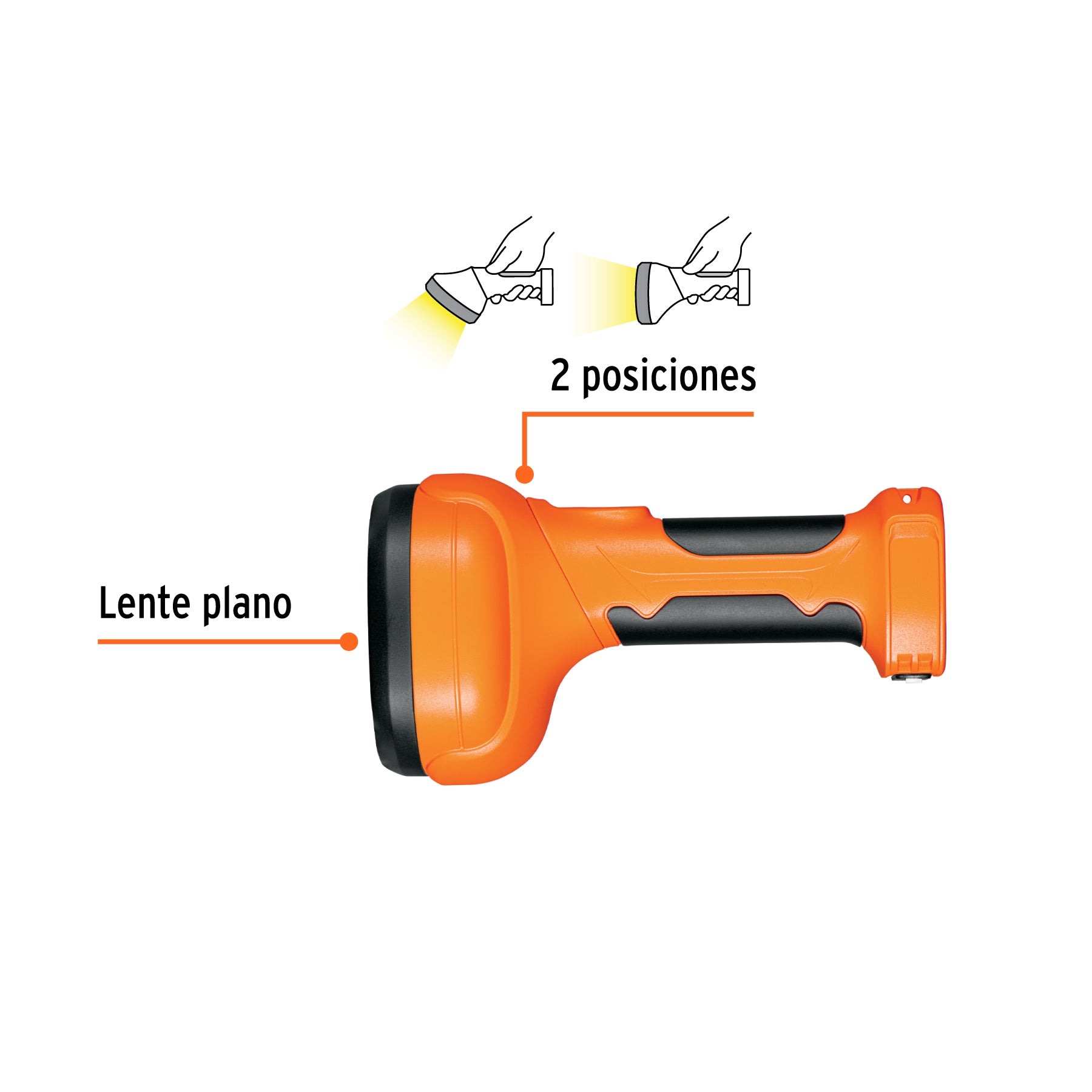 Linterna recargable de leds, 70 lúmenes