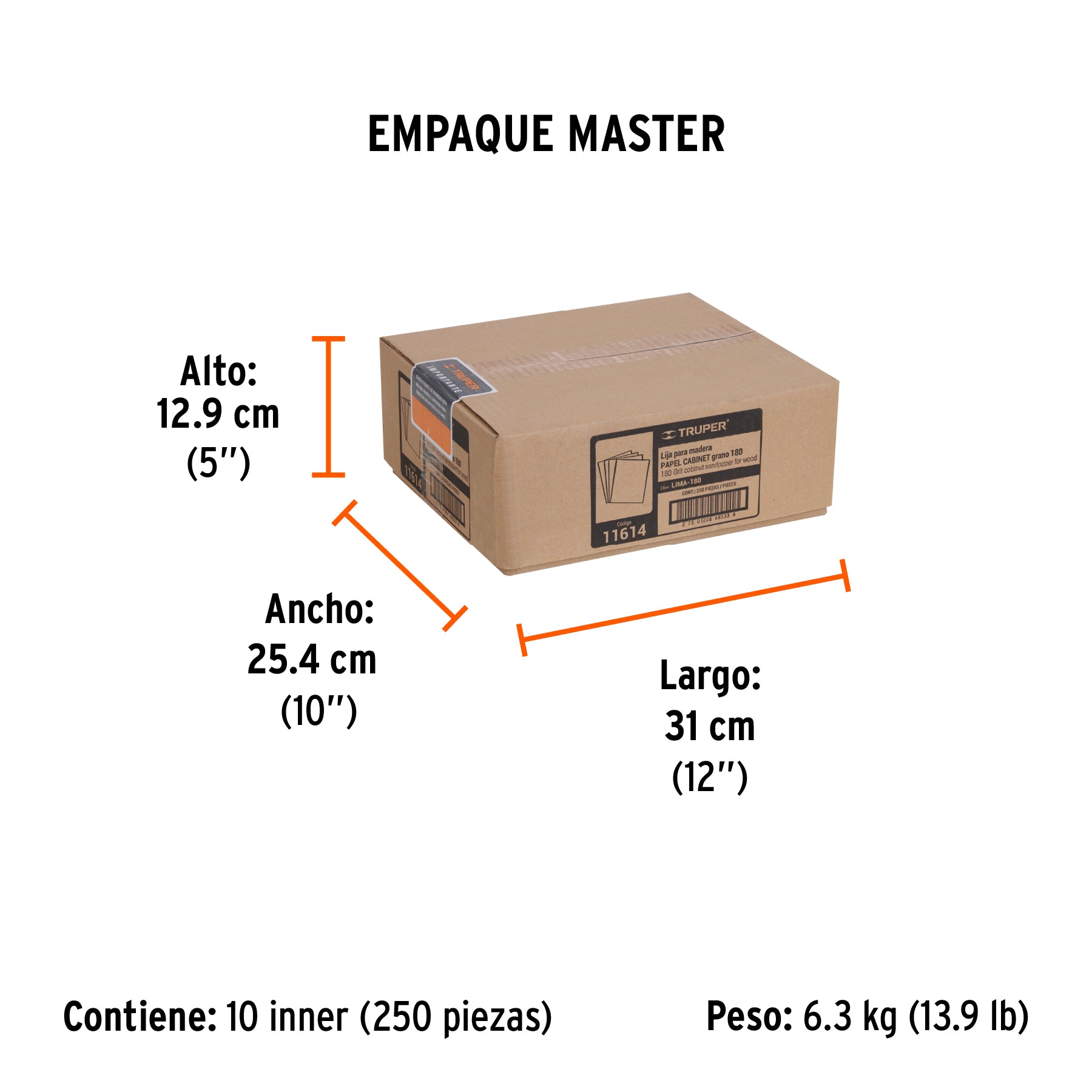 Lija para madera, grano 180