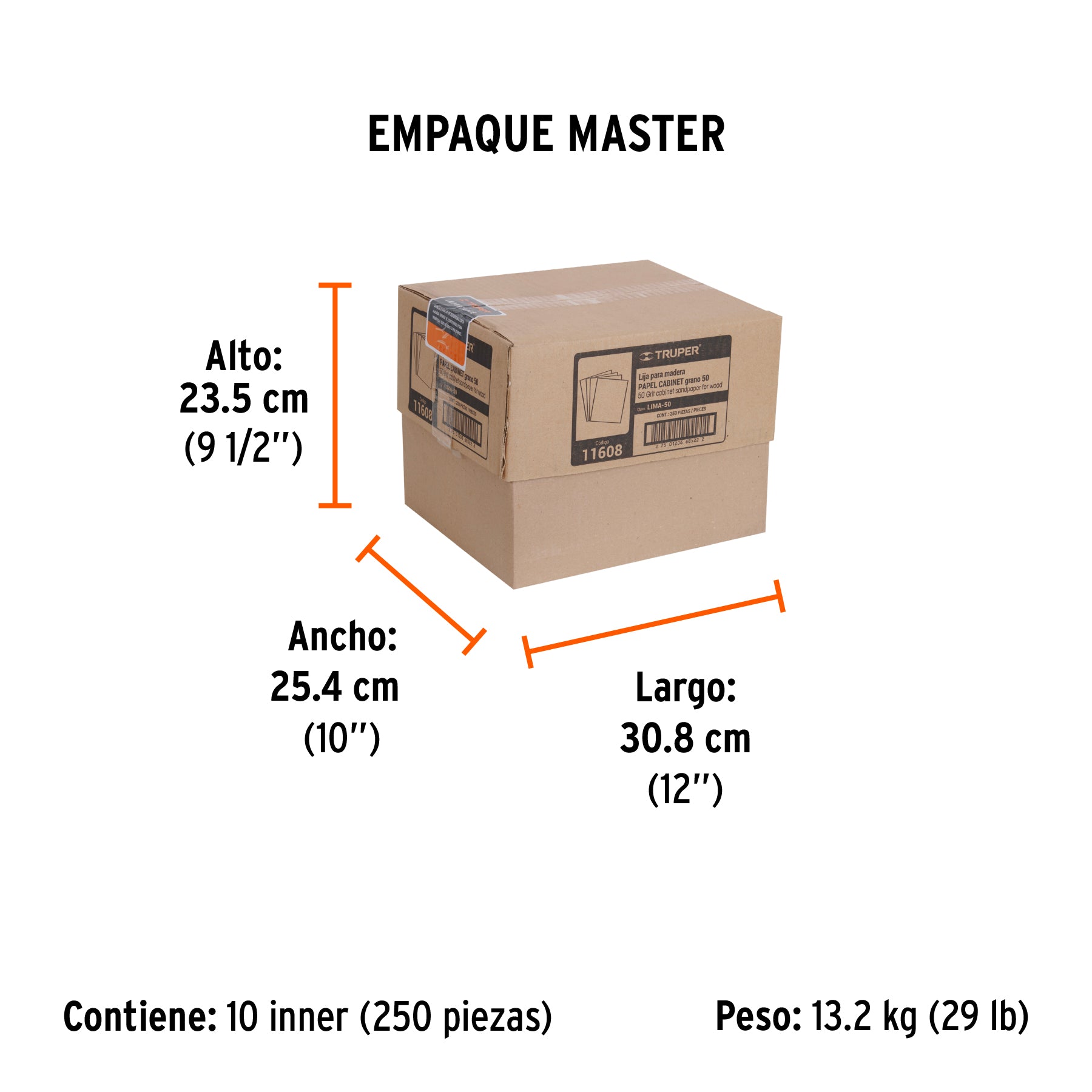 Lija para madera, grano 50