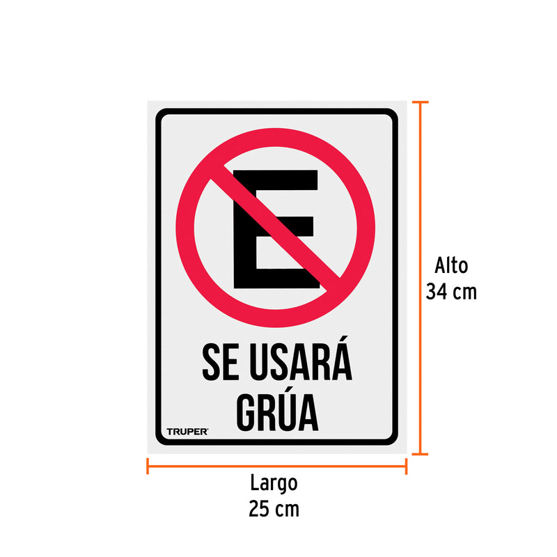 Letrero de señalización "NO ESTACIONARSE", 25 x 34 cm