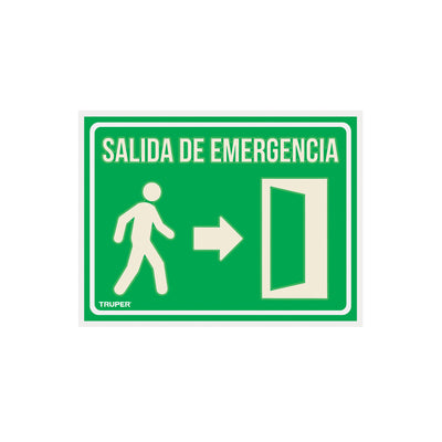 Letrero de señalización "SALIDA DE EMERGENCIA", 21 x 28 cm