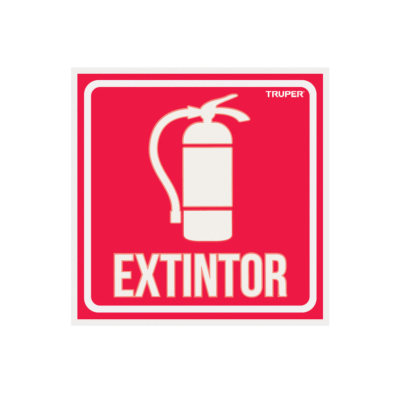 Letrero de señalización "EXTINTOR", 19 x 19 cm