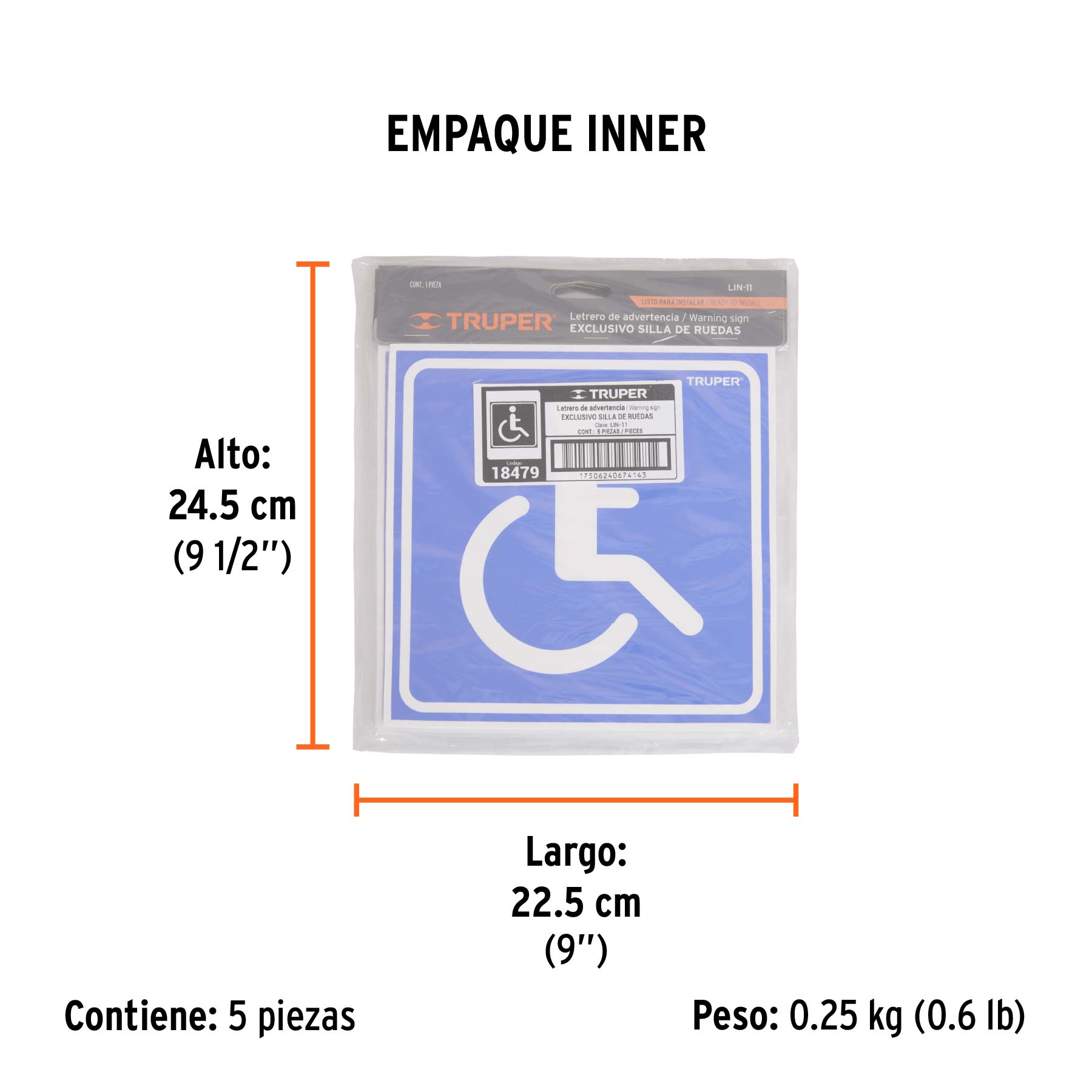 Letrero de señalización "EXCLUSIVO", 19 x 19 cm