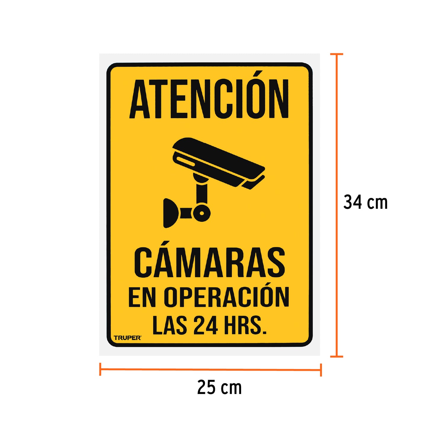 Letrero de señalización 'CÁMARAS EN OPERACIÓN', 25 x 34 cm