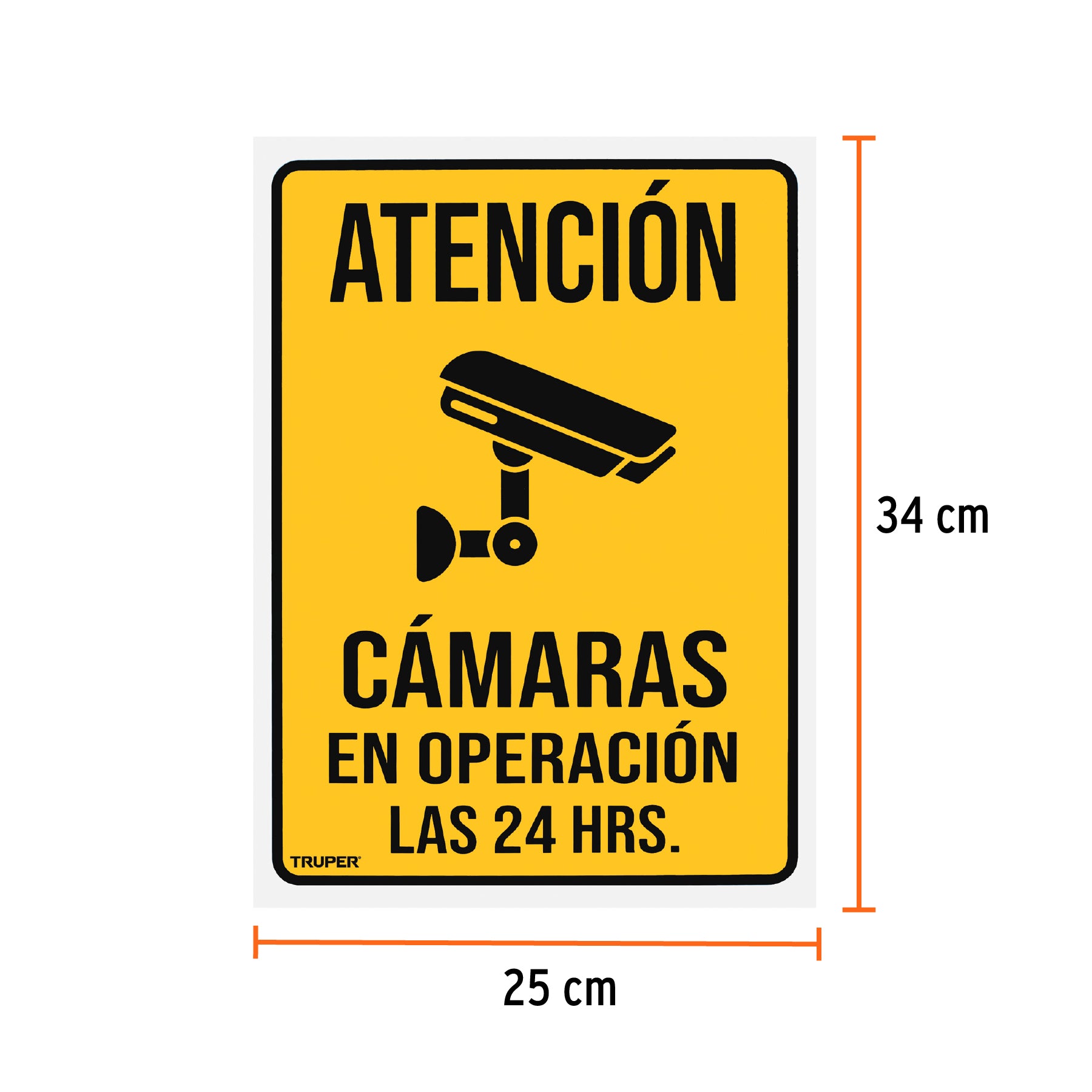 Letrero de señalización 'CÁMARAS EN OPERACIÓN', 25 x 34 cm