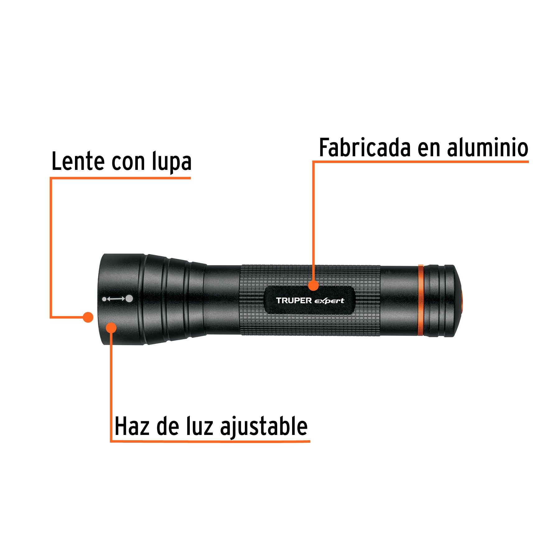 Linterna aluminio de pilas, 350 lúmenes, led alta potencia D