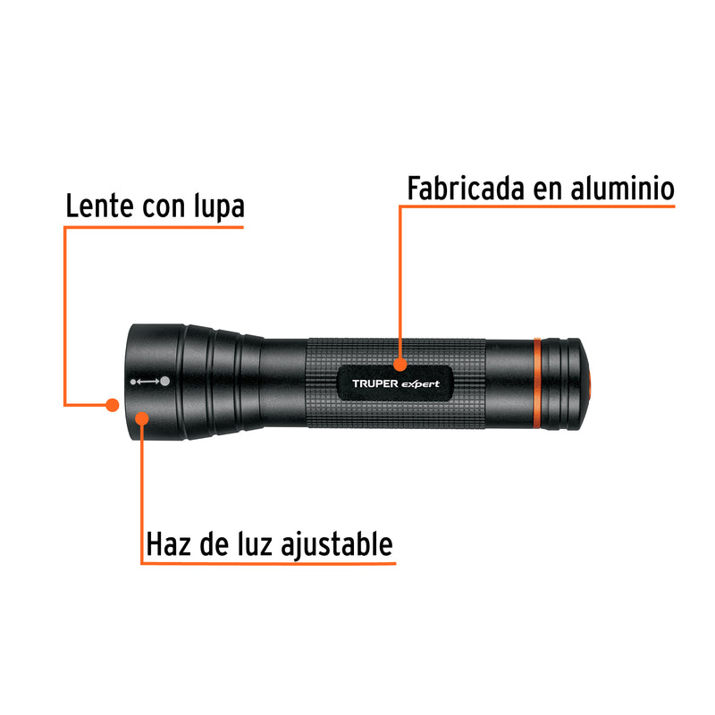 Linterna aluminio de pilas, 350 lúmenes, led alta potencia D