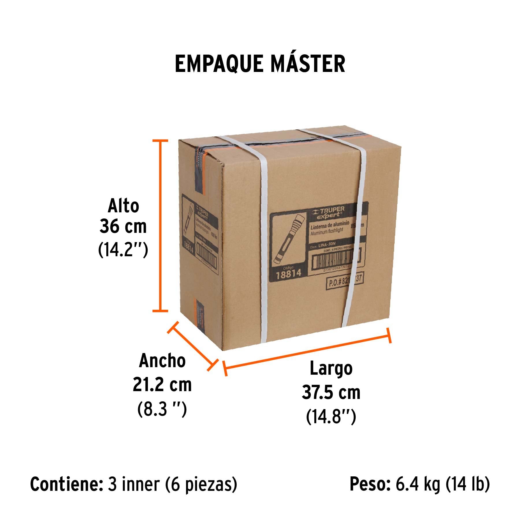 Linterna aluminio de pilas, 530 lúmenes, led alta potencia D