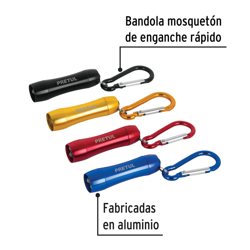 Llavero tipo linterna con LED, incluye pila LR41