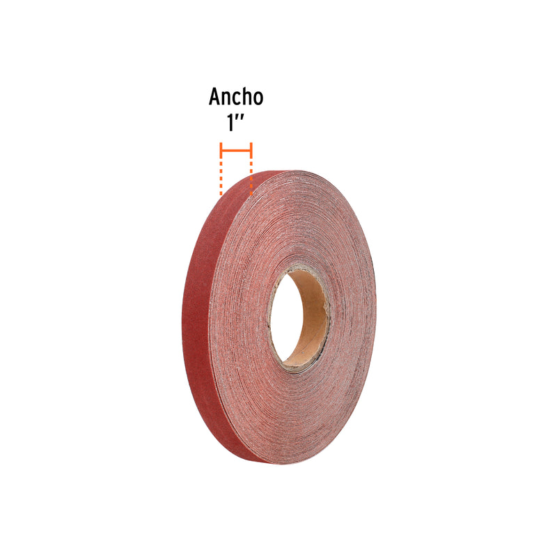 Lija para plomero, ancho 1", rollo de 45 m, grano 100