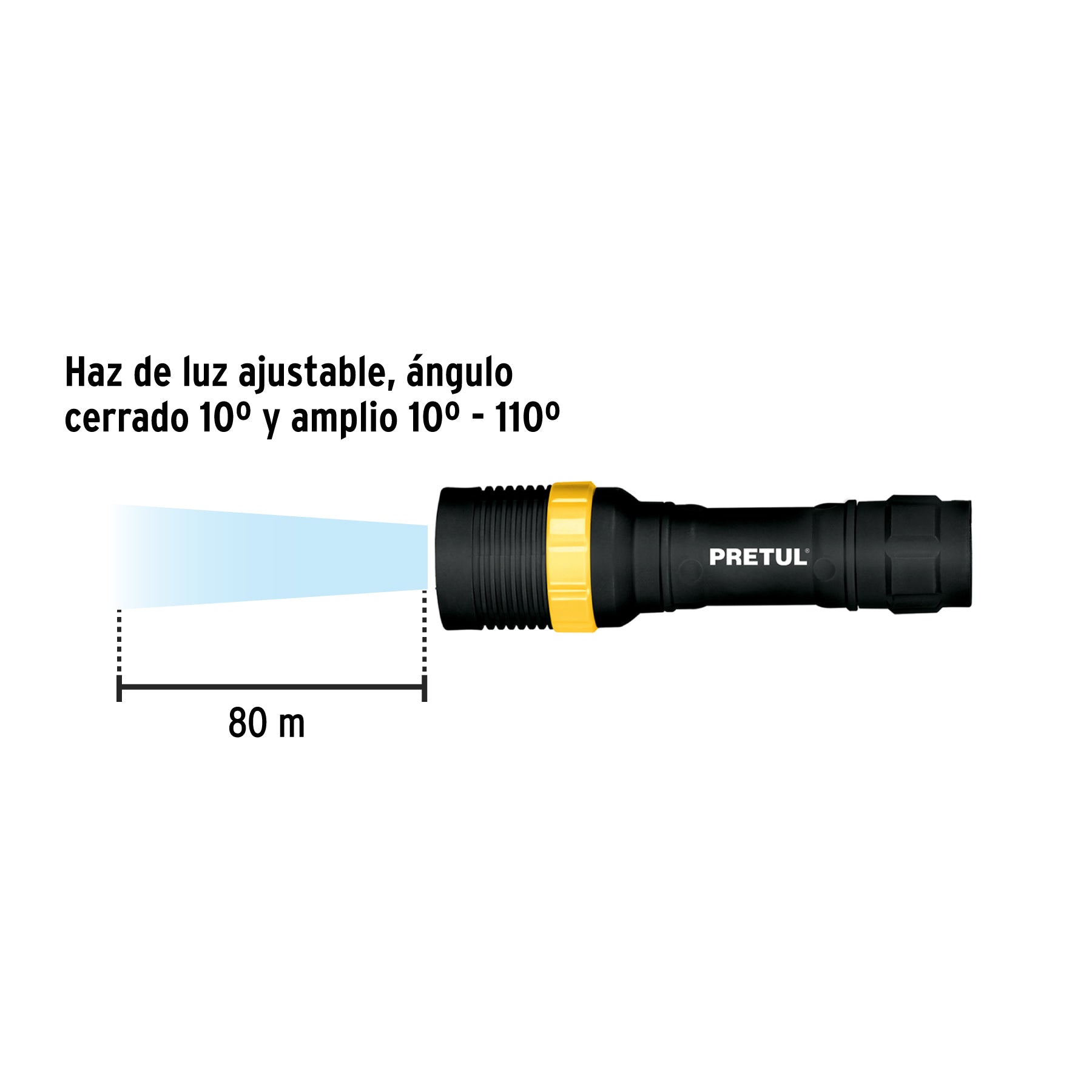 Linterna plástica, LED, 1 pila AAA, 40 lm, Pretul