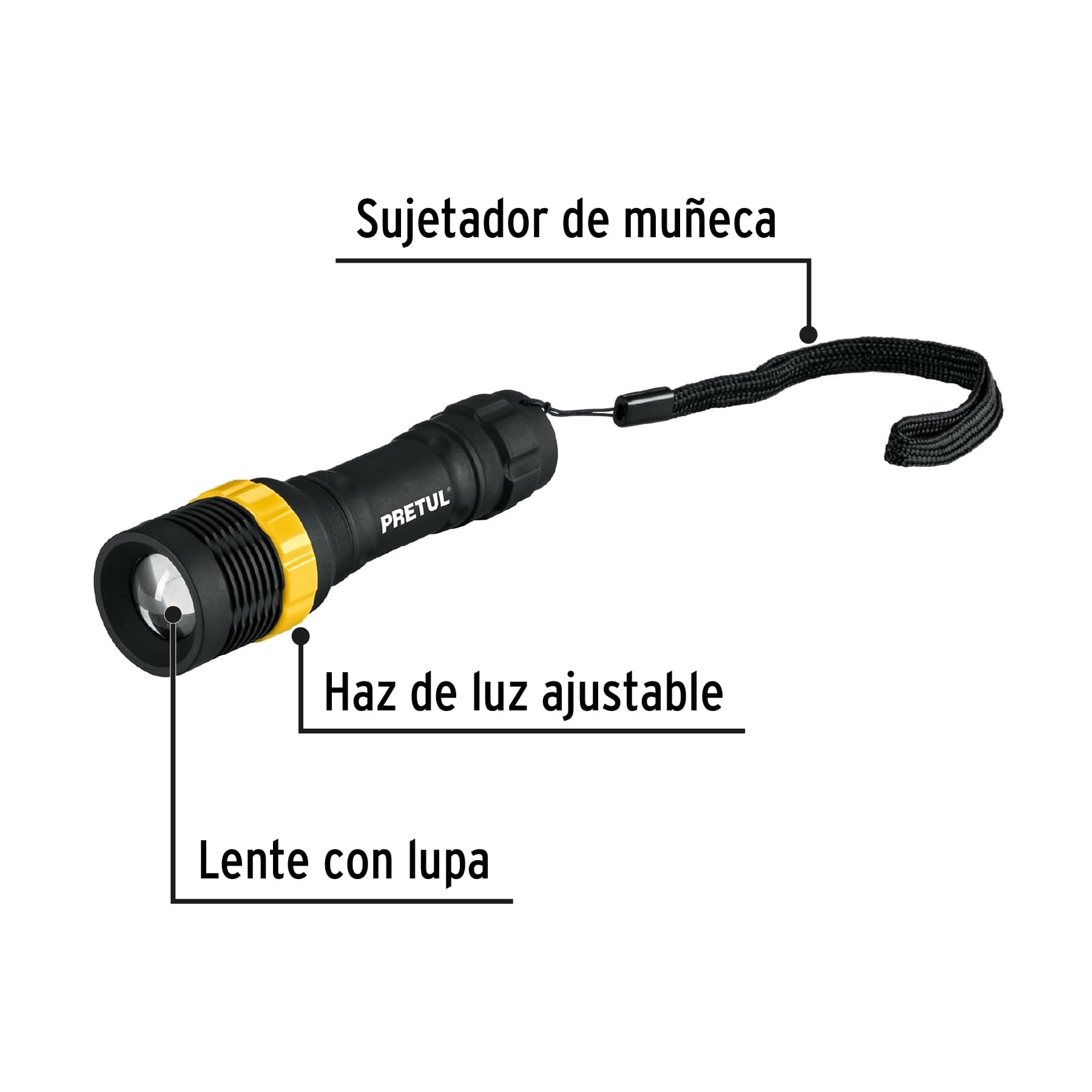 Linterna plástica, LED, 1 pila AAA, 40 lm, Pretul