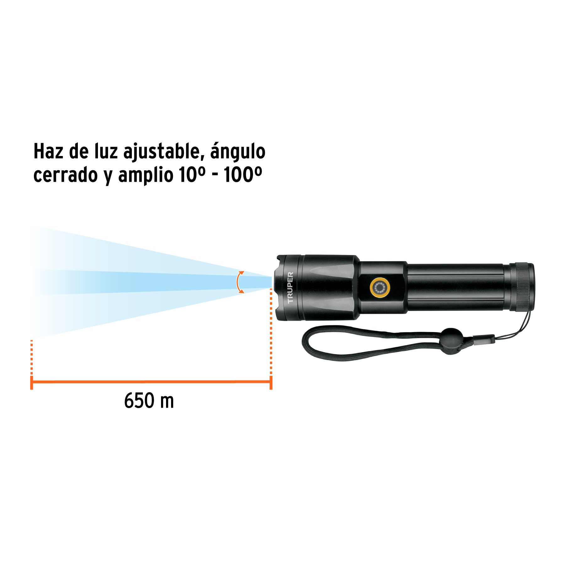 Linterna LED recargable, de aluminio 1200 lm, Truper